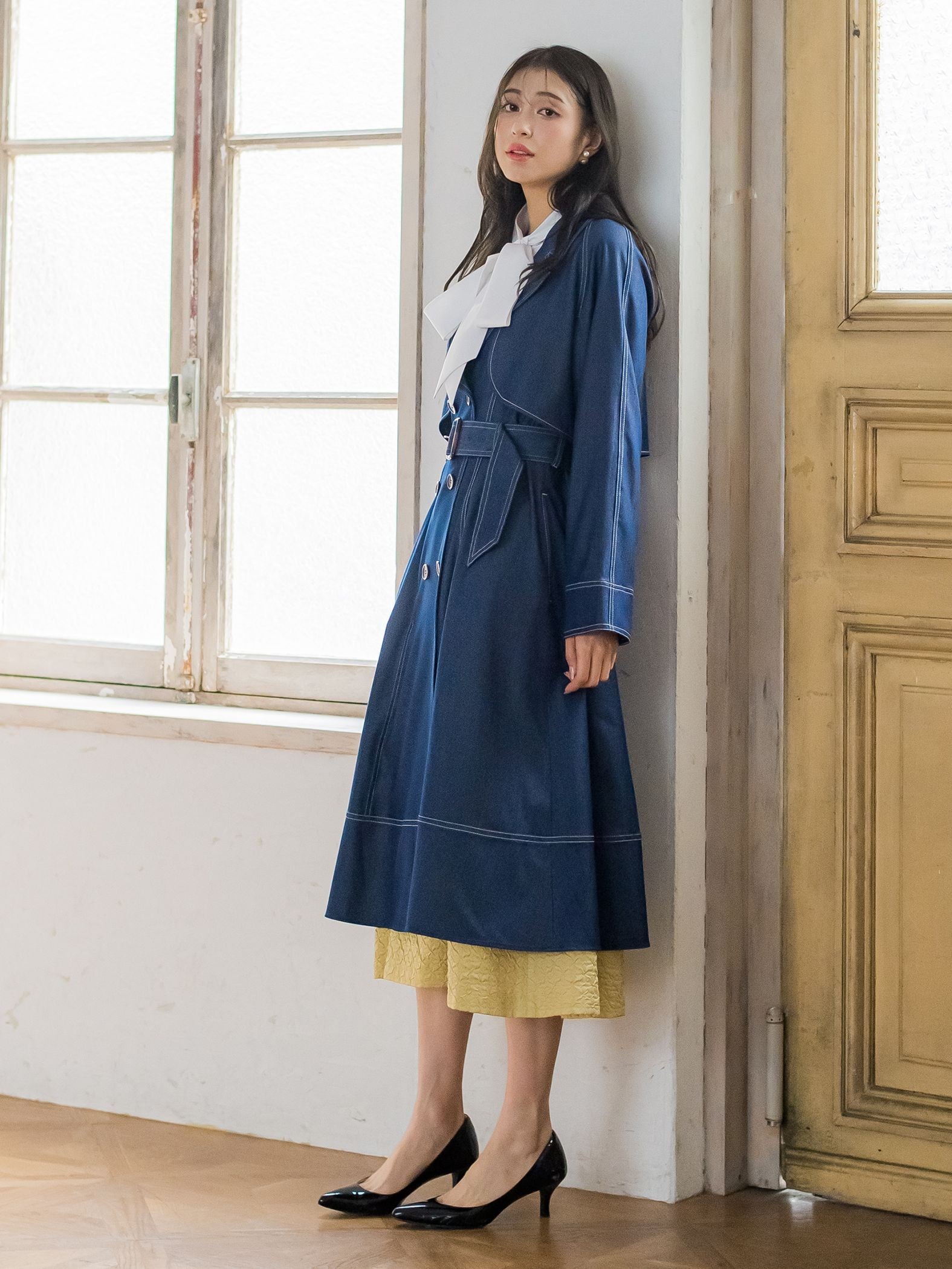 デニムシャンブレートレンチコート