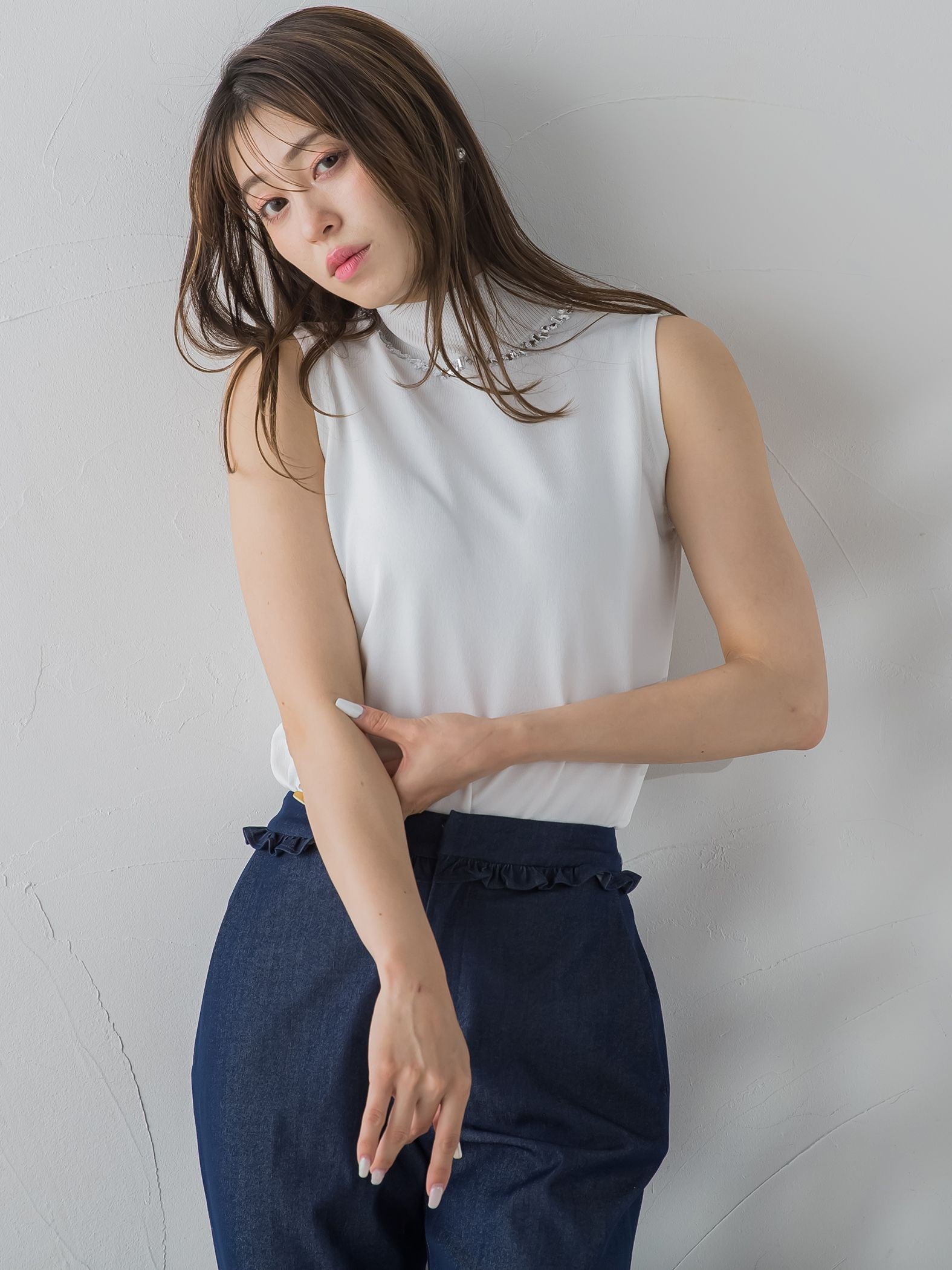 キラキラジュエルネックプルオーバー≪手洗い可能≫
