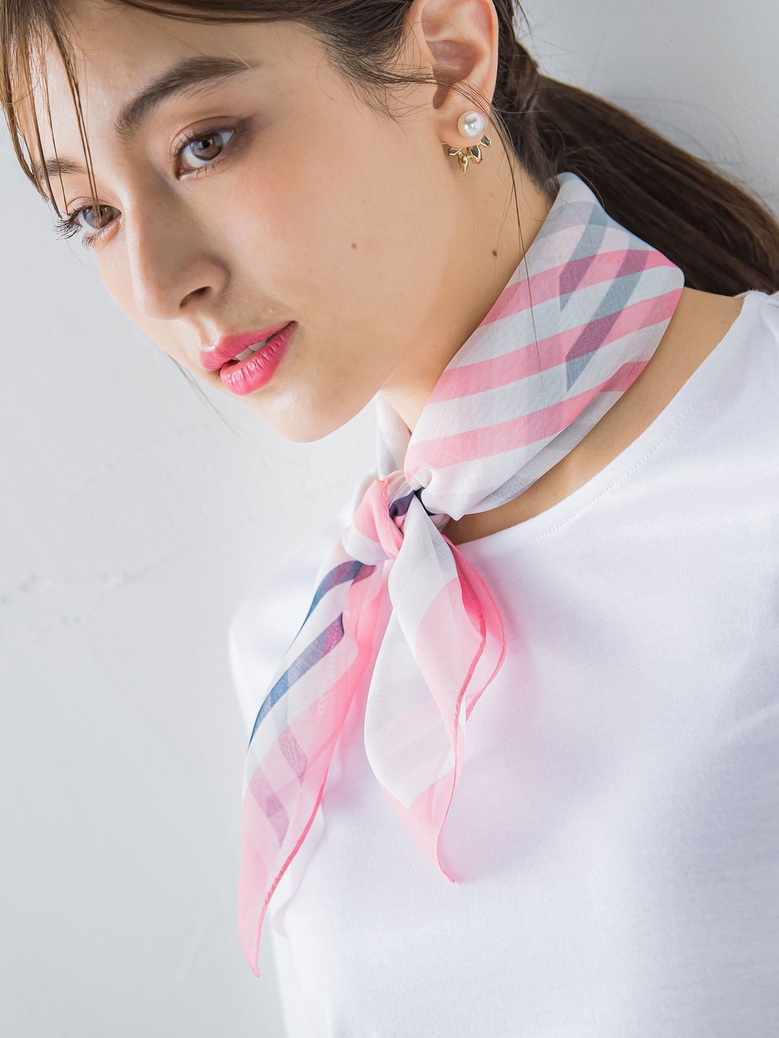 マルチストライプスカーフ ≪手洗い可能≫