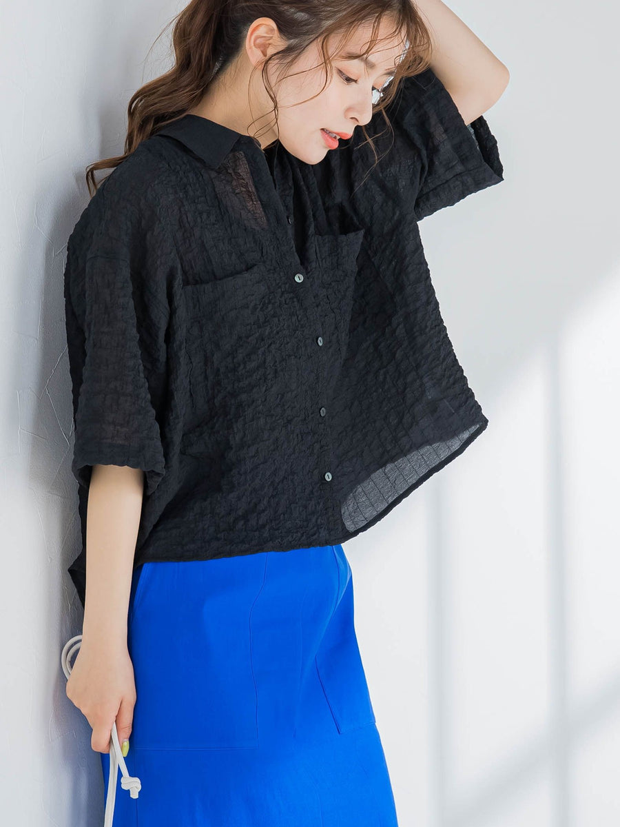 フィフス　リネンライクロングシャツ
