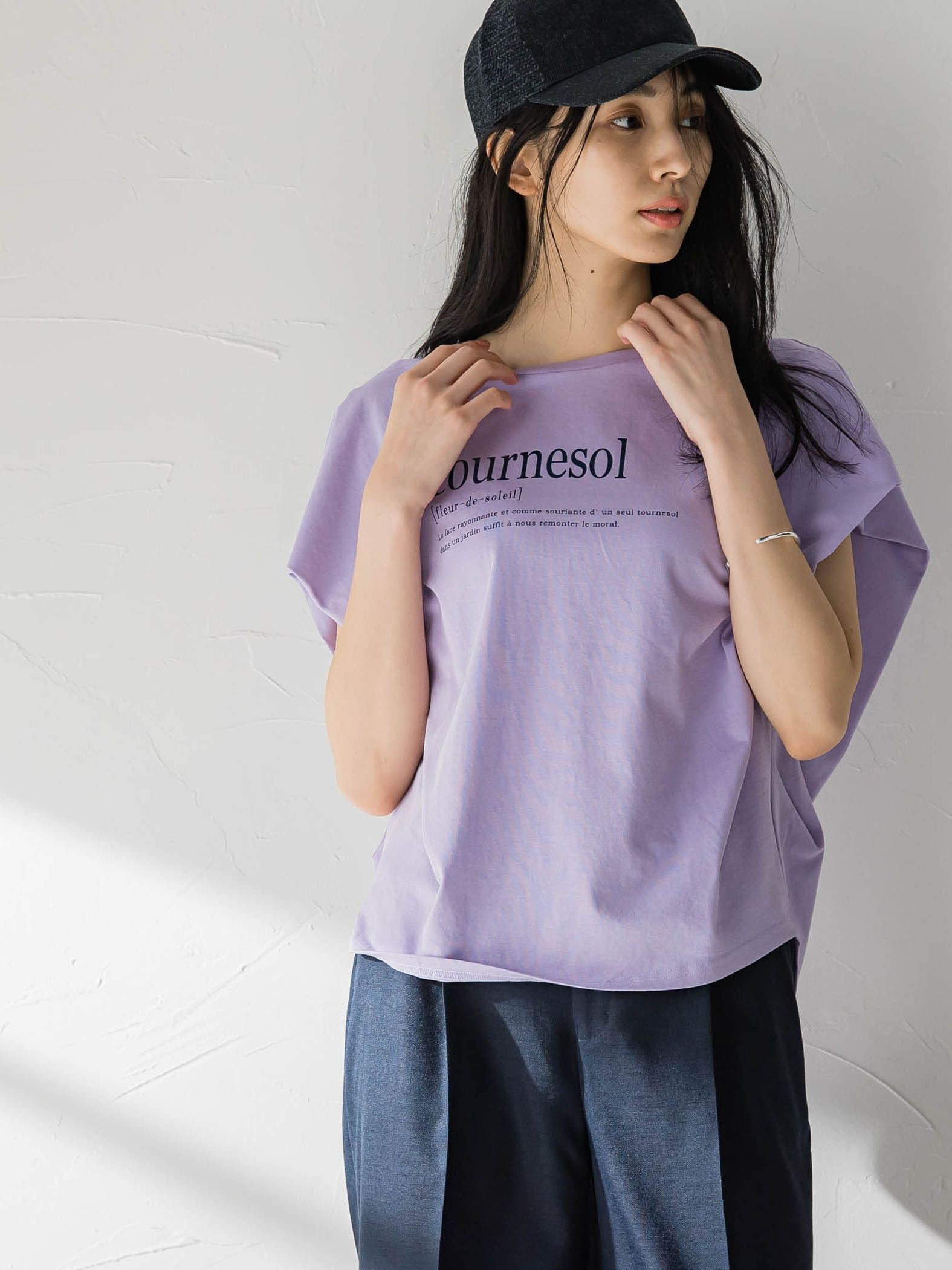 プレーティングタックプリントTシャツ≪洗濯機で洗える≫