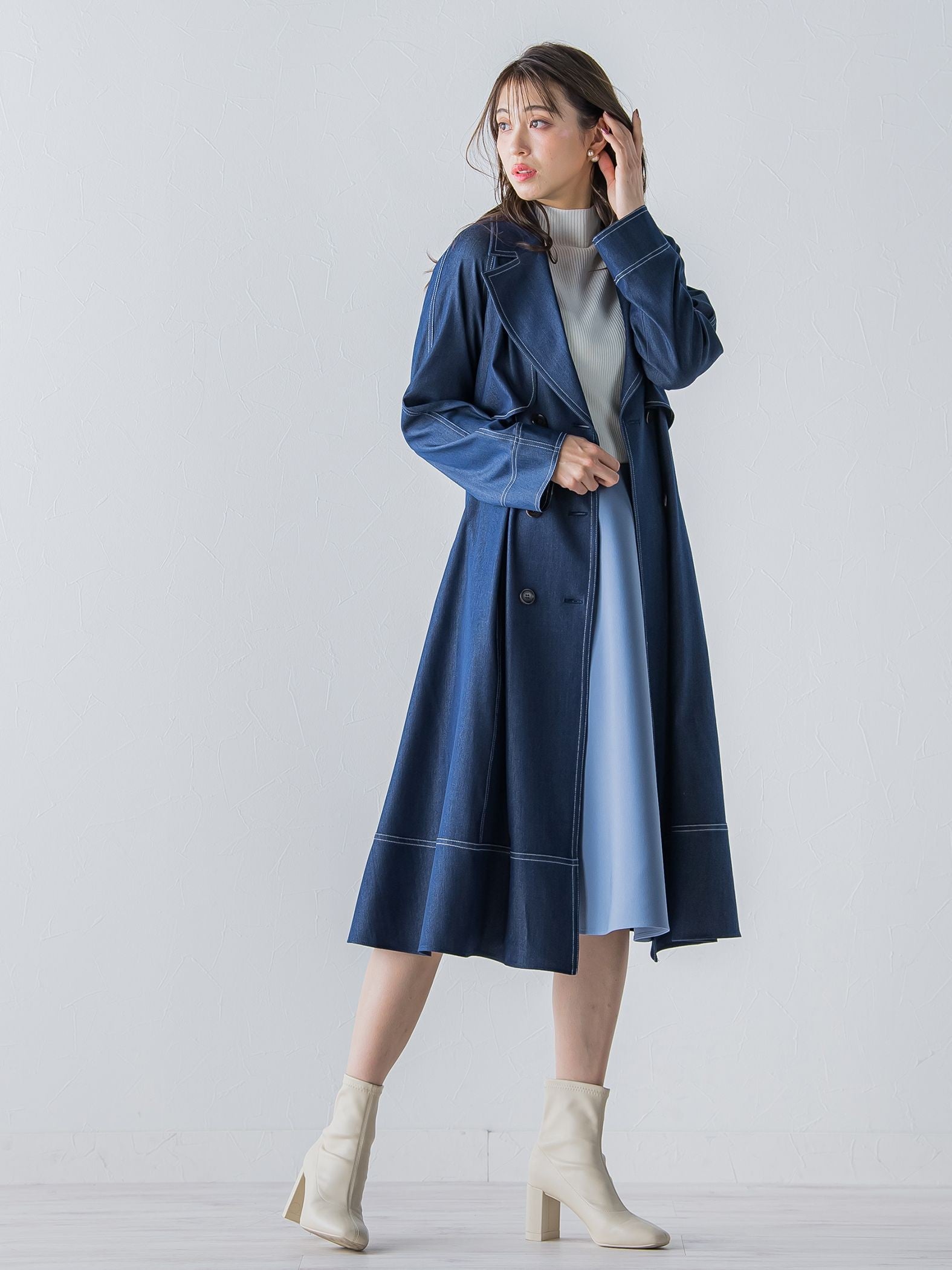 デニムシャンブレートレンチコート