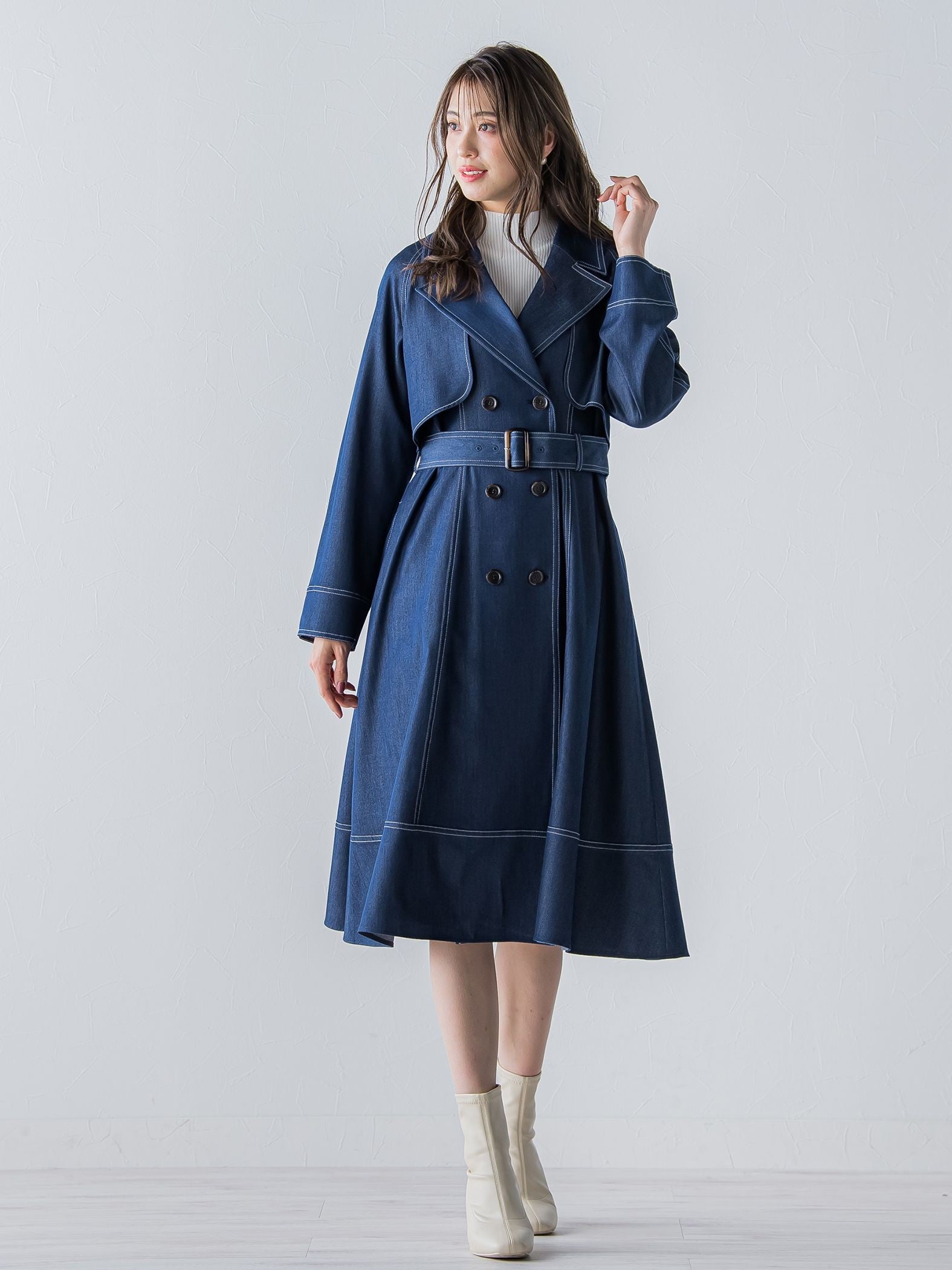 デニムシャンブレートレンチコート
