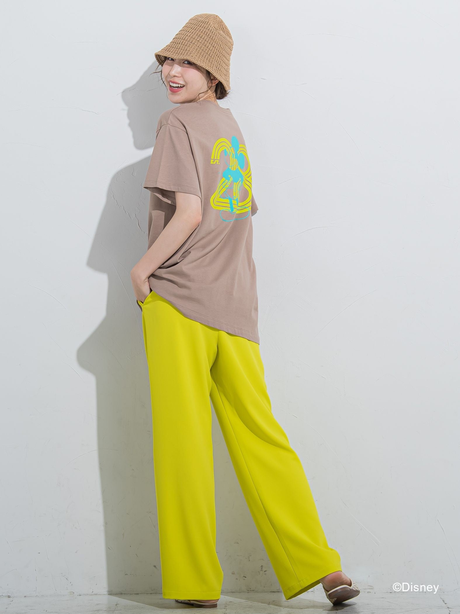【DISNEY/ディズニー ミッキーマウス】MICKEYオーバーサイズバックプリントTシャツ《洗濯機で洗える》