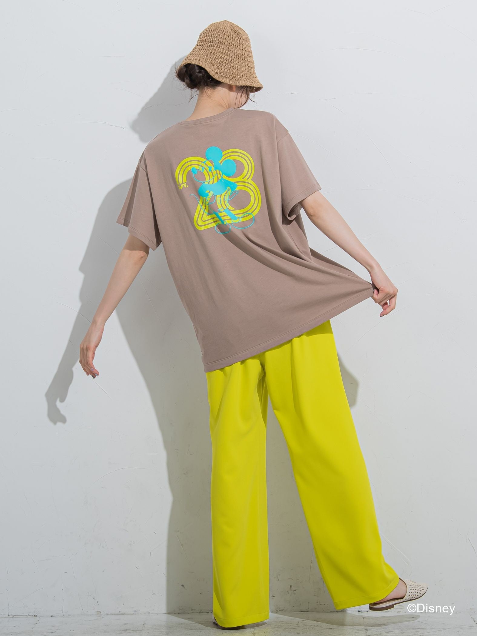 【DISNEY/ディズニー ミッキーマウス】MICKEYオーバーサイズバックプリントTシャツ《洗濯機で洗える》