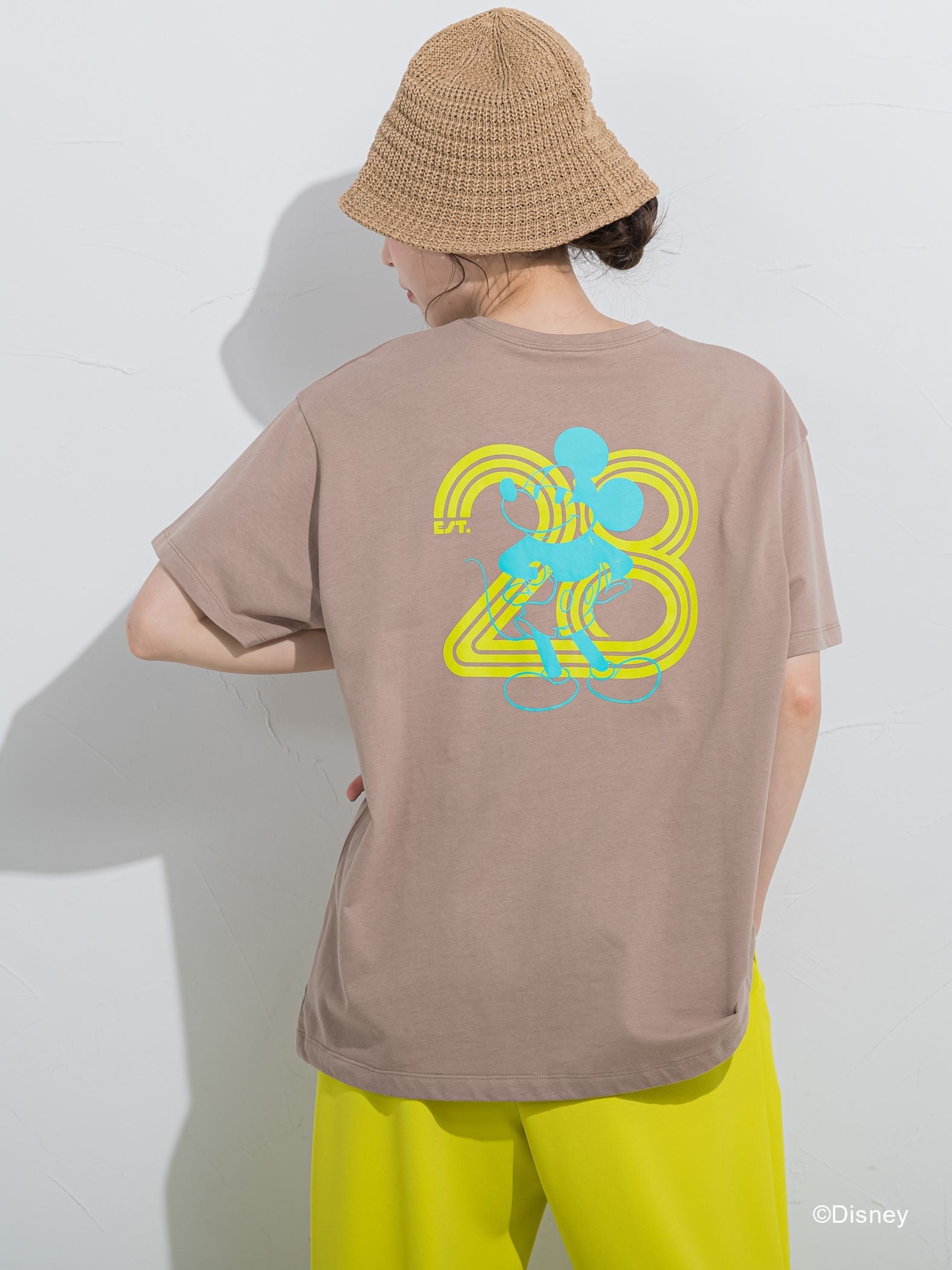 【DISNEY/ディズニー ミッキーマウス】MICKEYオーバーサイズバックプリントTシャツ《洗濯機で洗える》