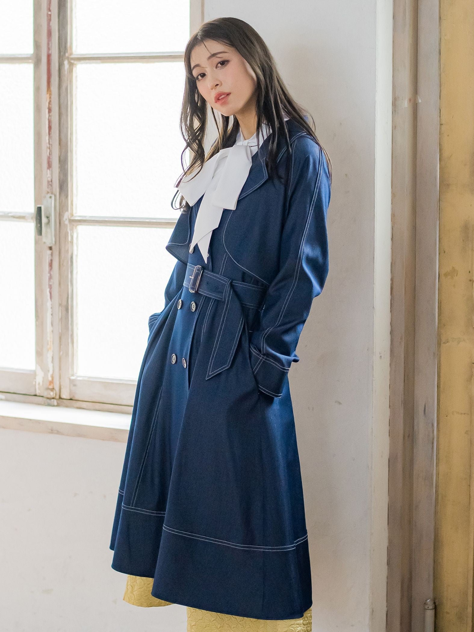 デニムシャンブレートレンチコート
