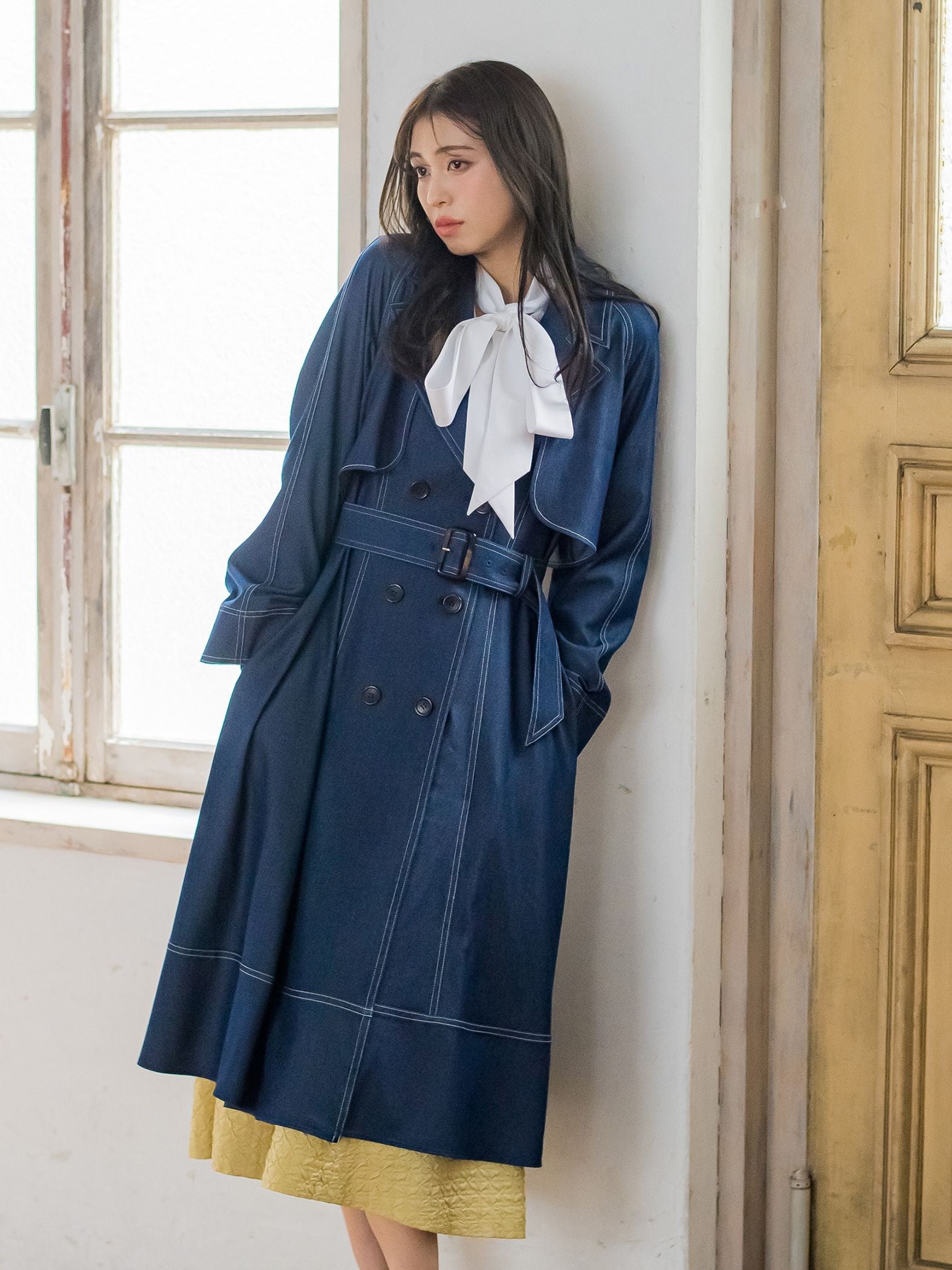 デニムシャンブレートレンチコート