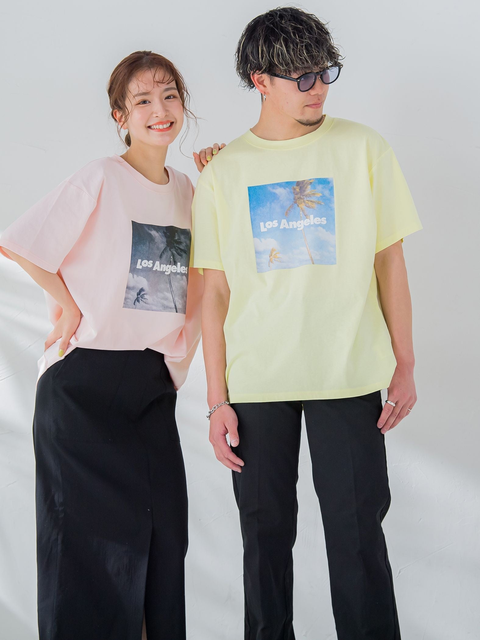 【畔勝遥さんコラボ商品】《unisex》Palm treeフォトプリントTシャツ《洗濯機で洗える》