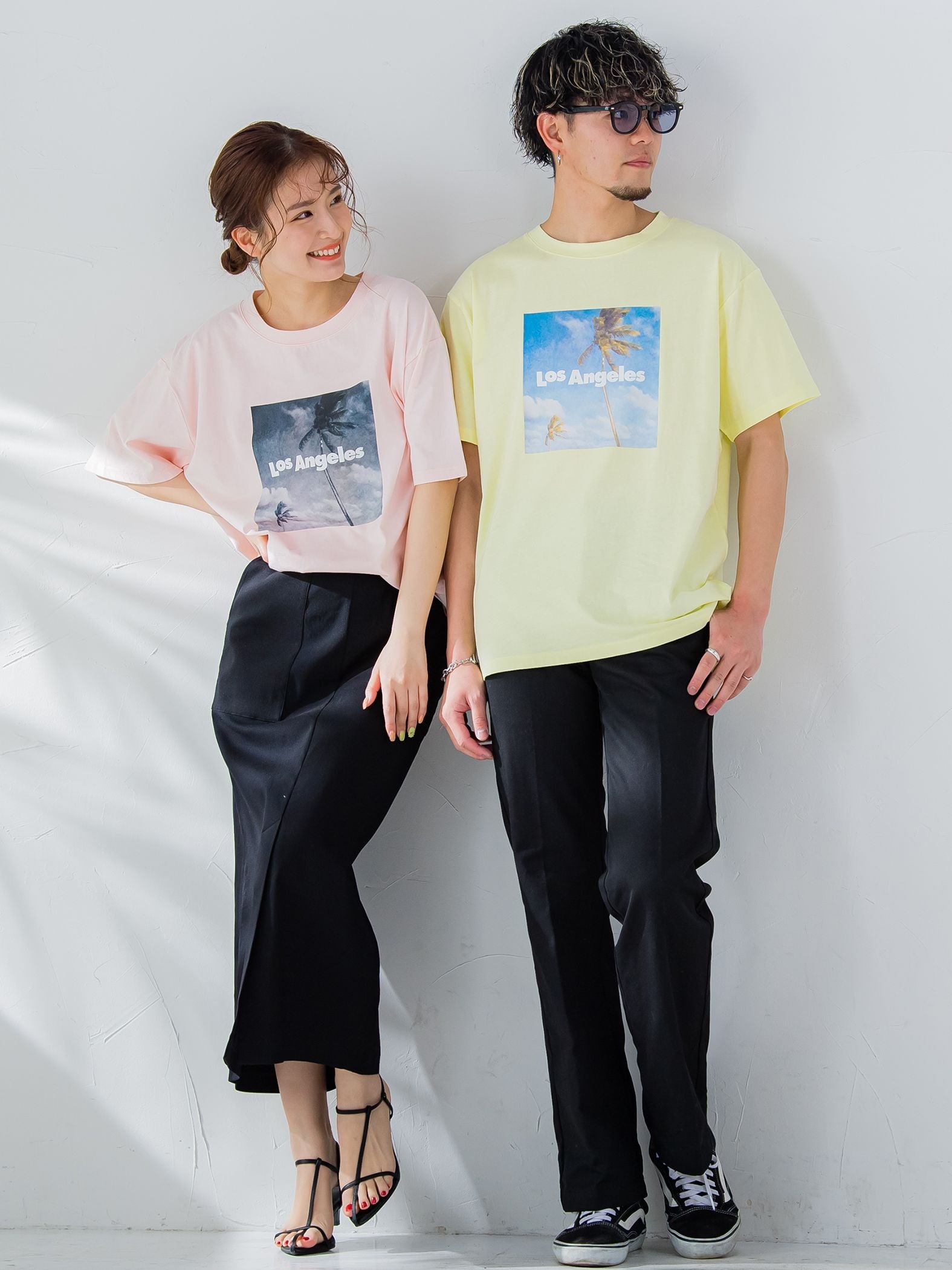 【畔勝遥さんコラボ商品】《unisex》Palm treeフォトプリントTシャツ《洗濯機で洗える》