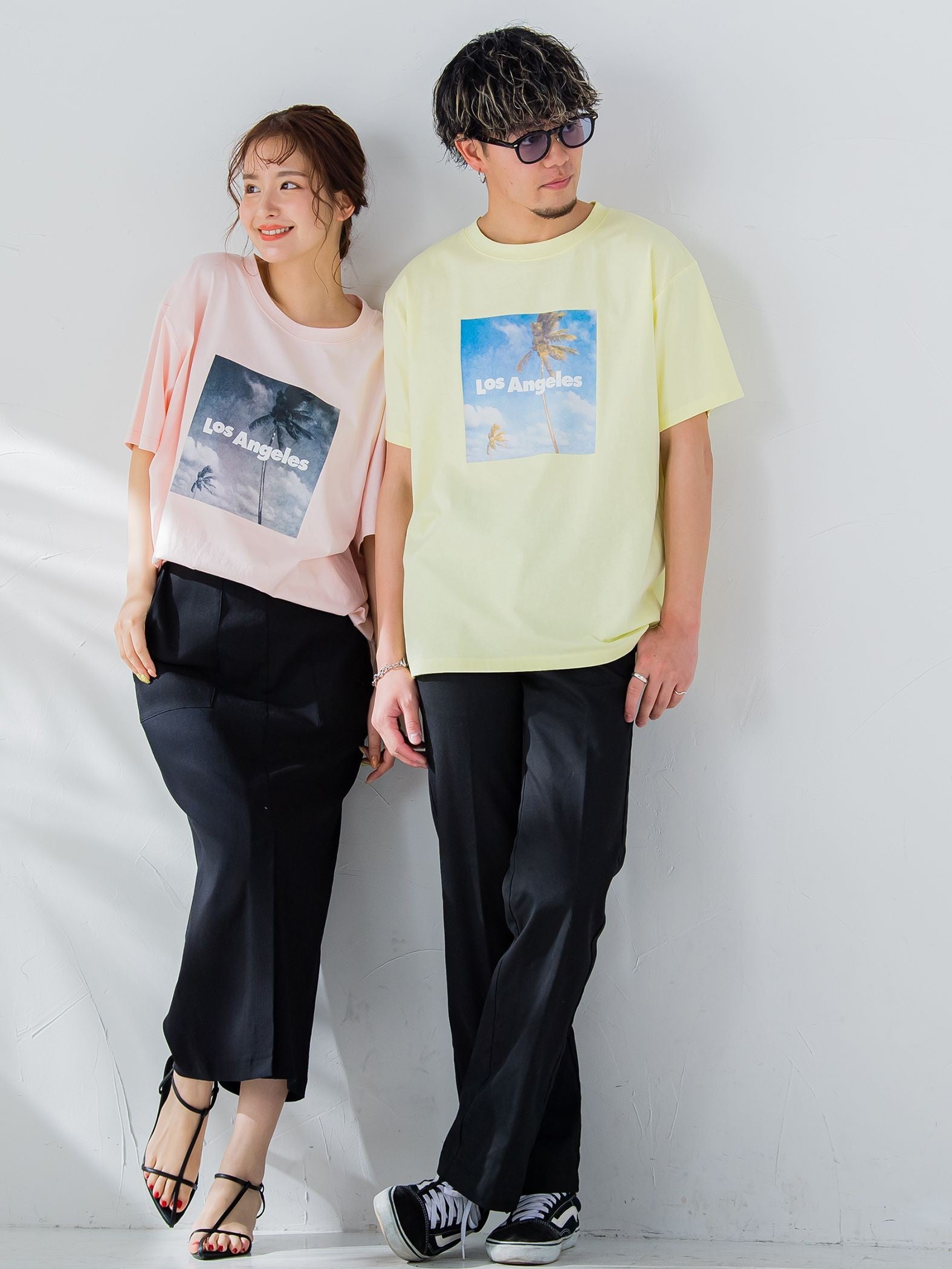 【畔勝遥さんコラボ商品】《unisex》Palm treeフォトプリントTシャツ《洗濯機で洗える》
