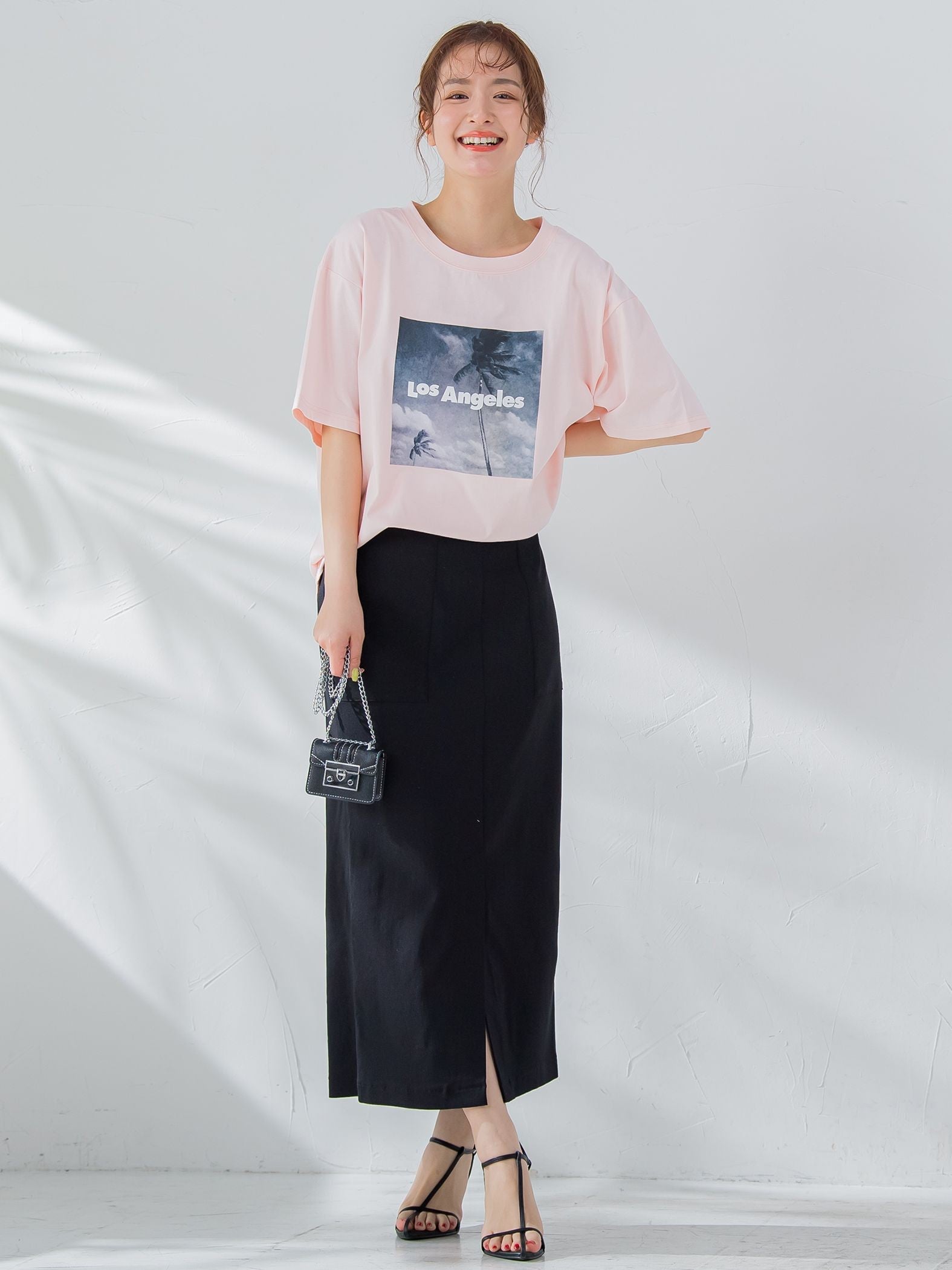 【畔勝遥さんコラボ商品】《unisex》Palm treeフォトプリントTシャツ《洗濯機で洗える》