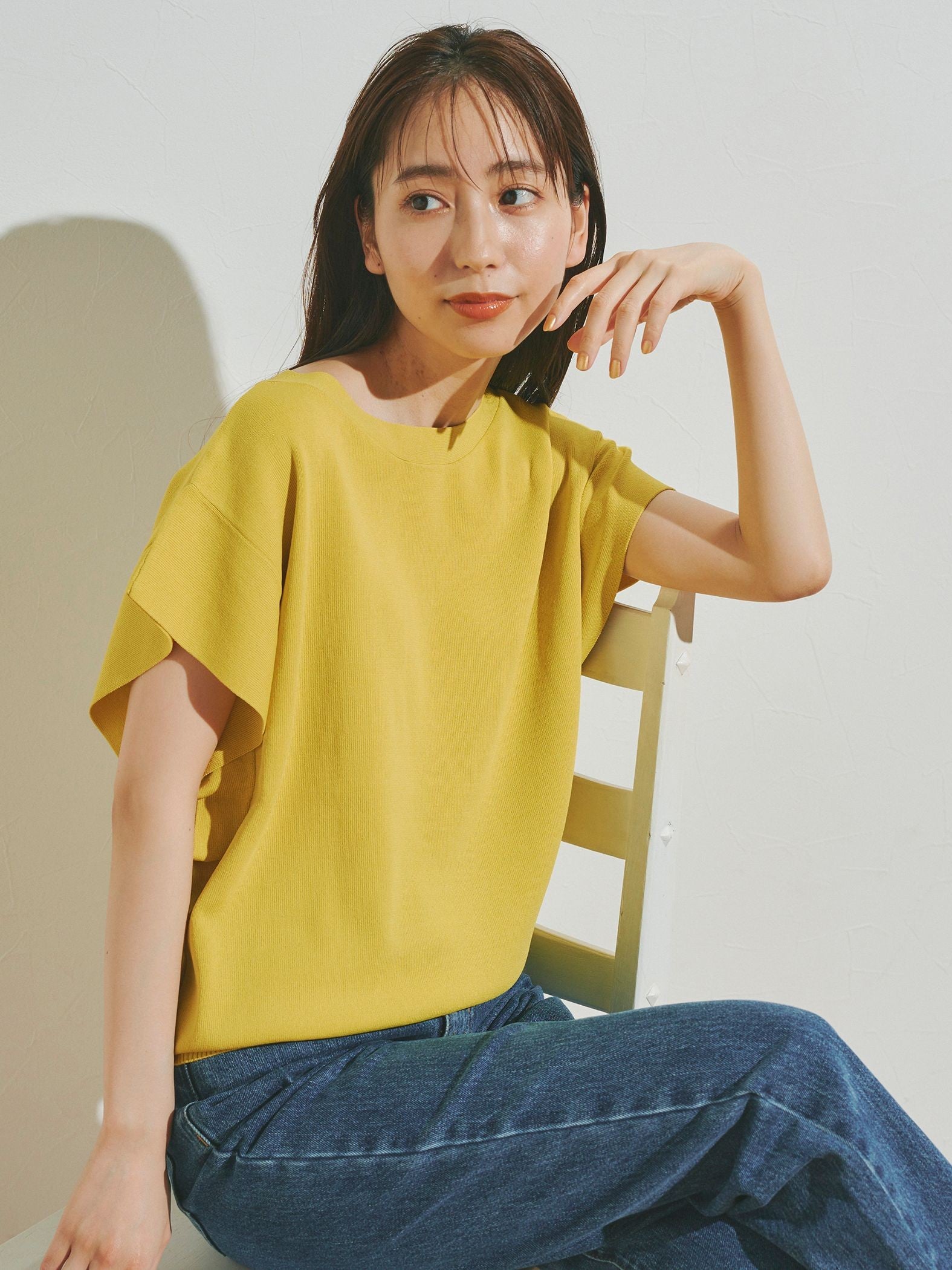 フレンチスリーブTシャツニット≪手洗い可能≫