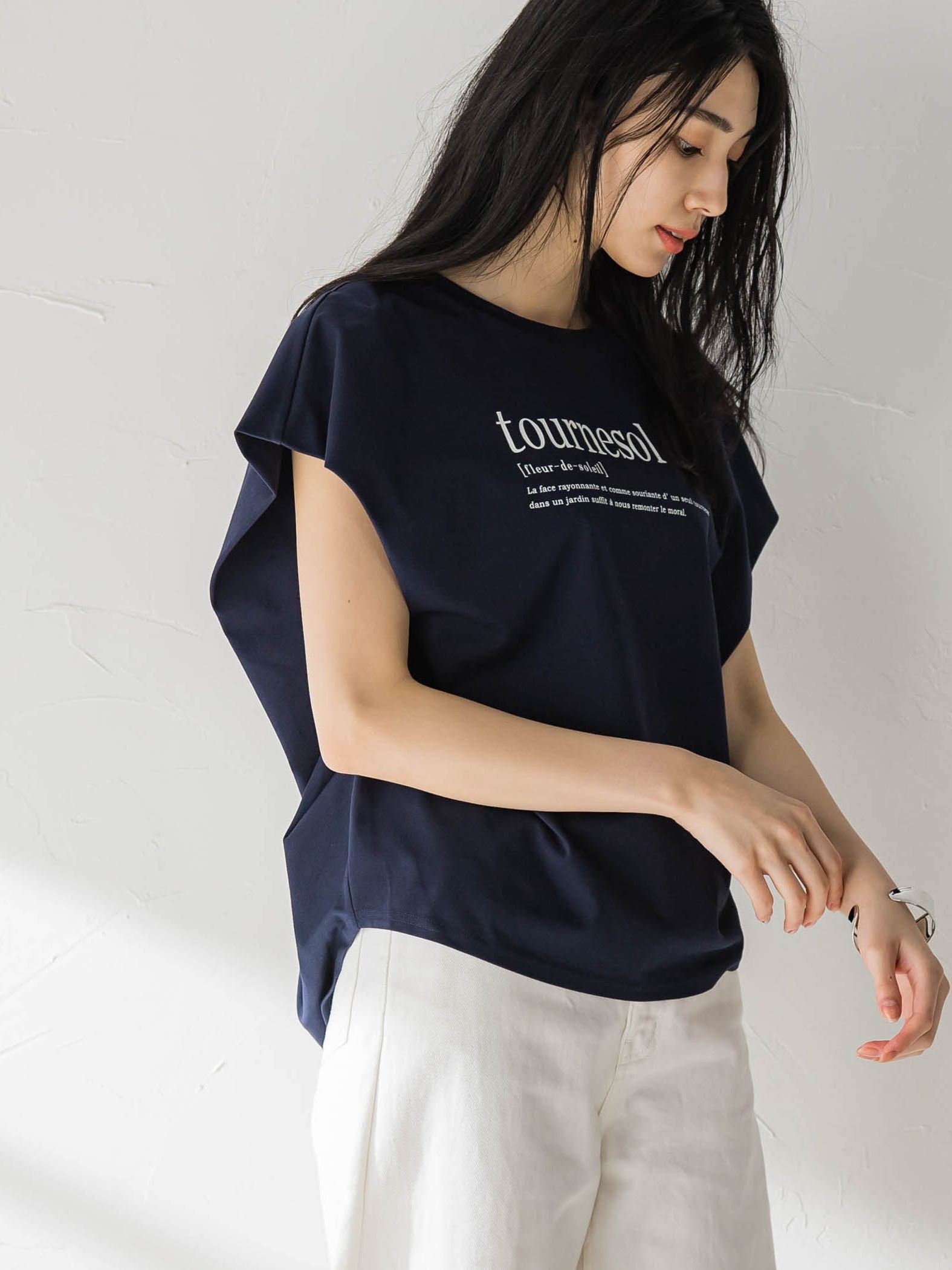 プレーティングタックプリントTシャツ≪洗濯機で洗える≫