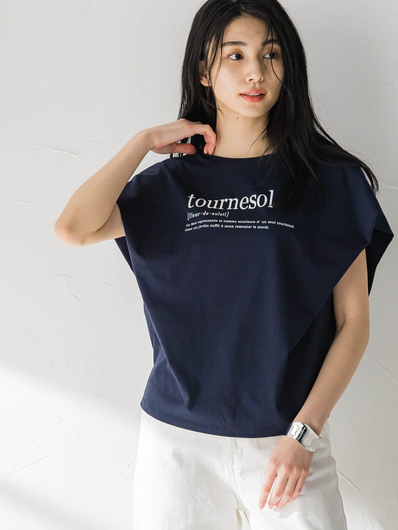 プレーティングタックプリントTシャツ≪洗濯機で洗える≫