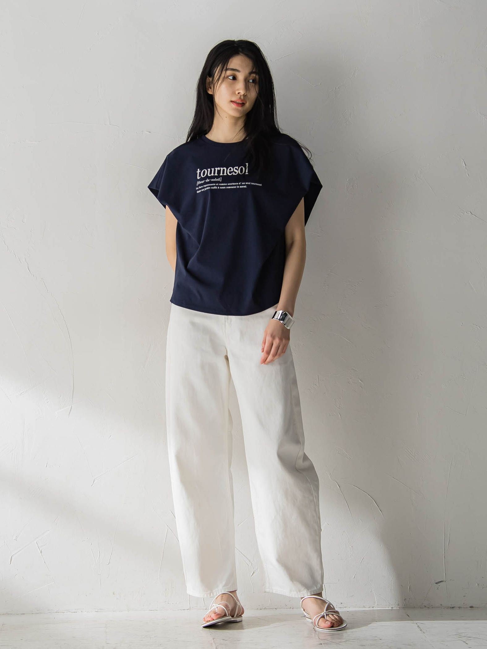 プレーティングタックプリントTシャツ≪洗濯機で洗える≫
