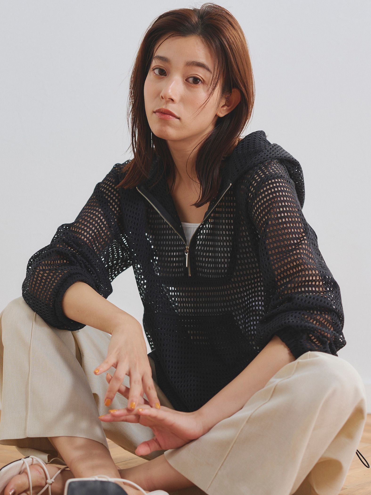 メッシュアノラックシャツ