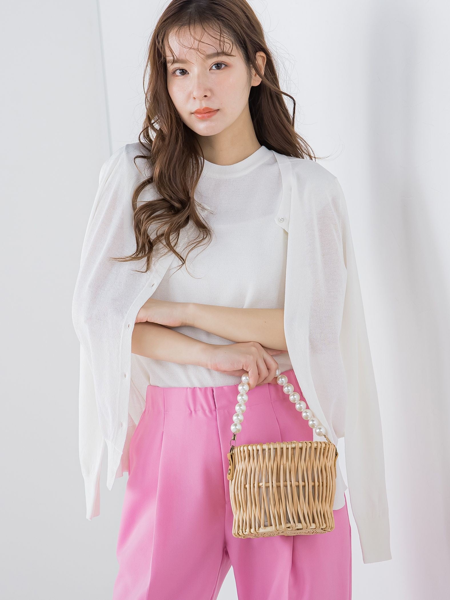 【ビッキー定番/新色登場!これからの夏に大活躍】麻タッチカーディガン《手洗い可能》