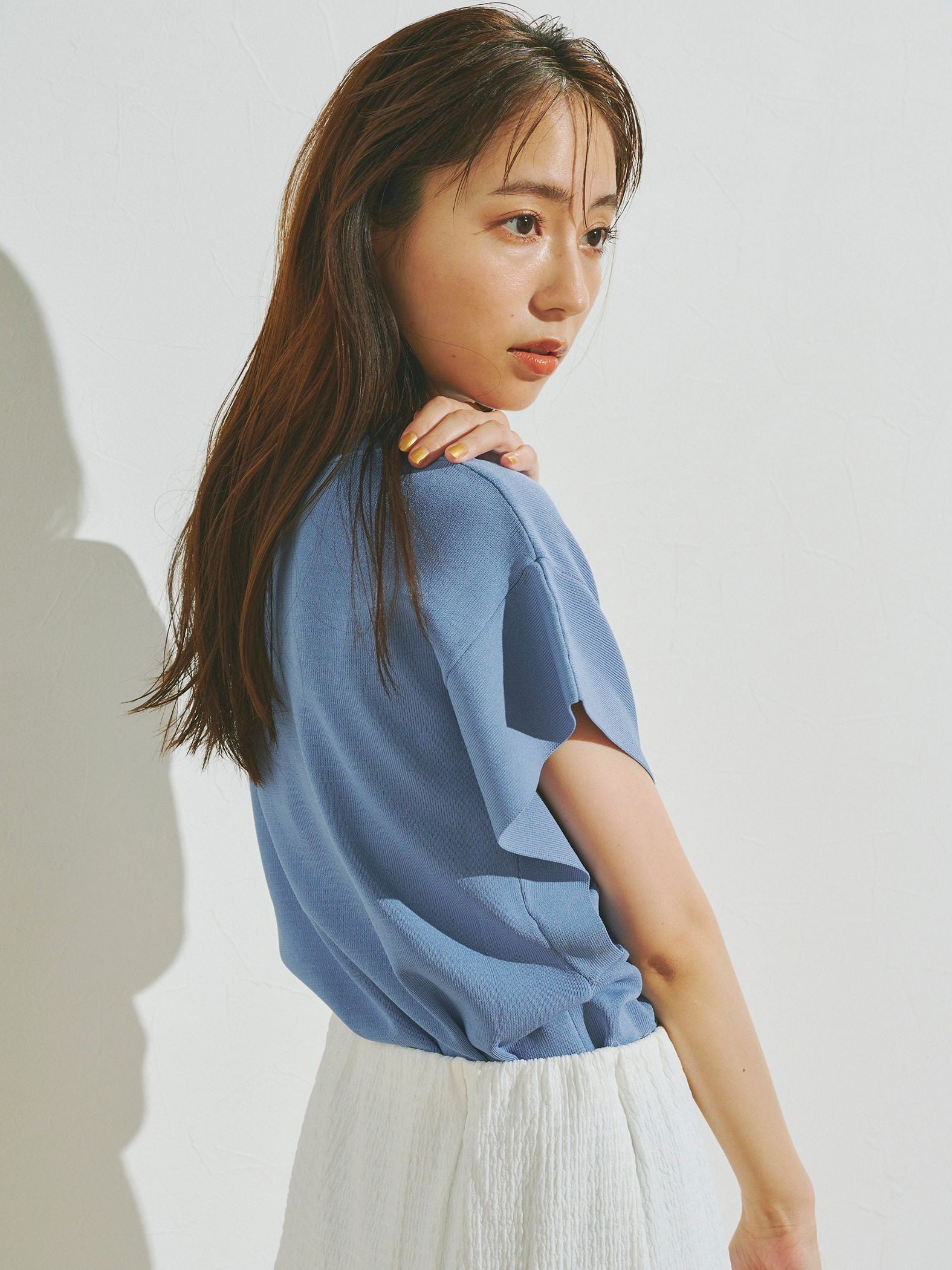 フレンチスリーブTシャツニット≪手洗い可能≫