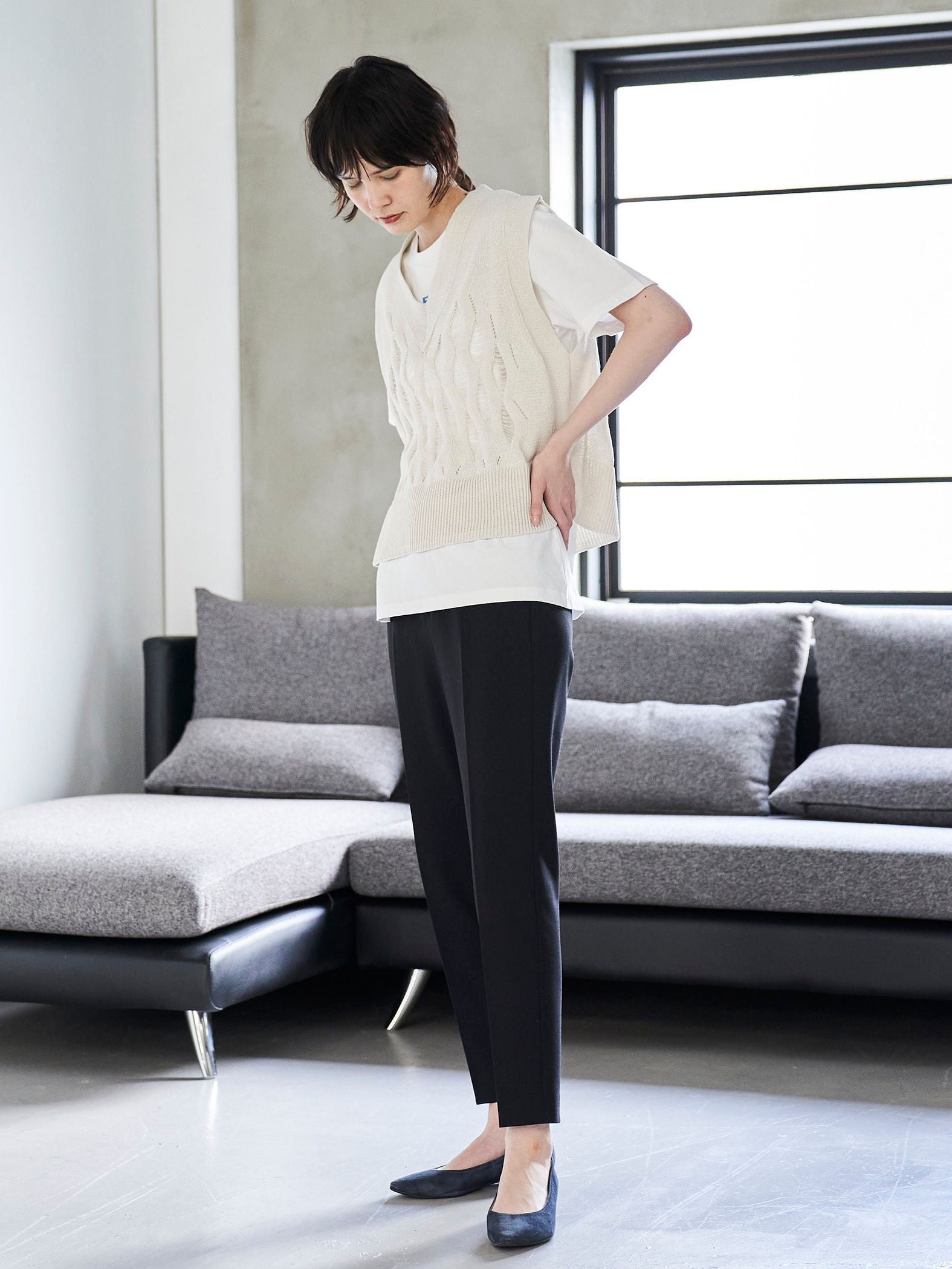 【大きいサイズ】【極】センタープレスがとれないパンツ≪洗濯機で洗える≫