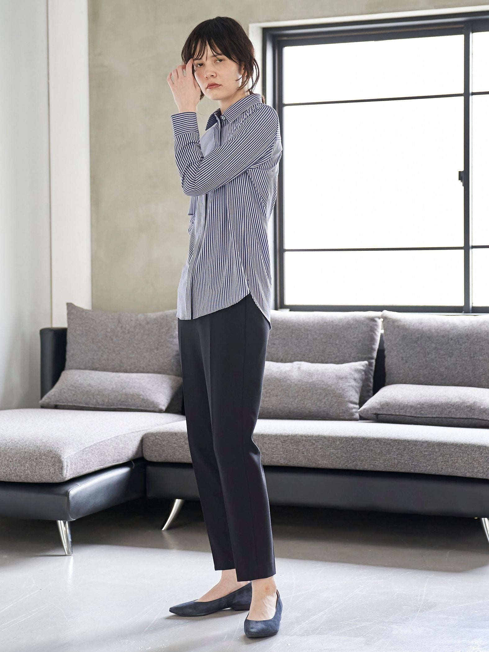 【大きいサイズ】【極】センタープレスがとれないパンツ≪洗濯機で洗える≫
