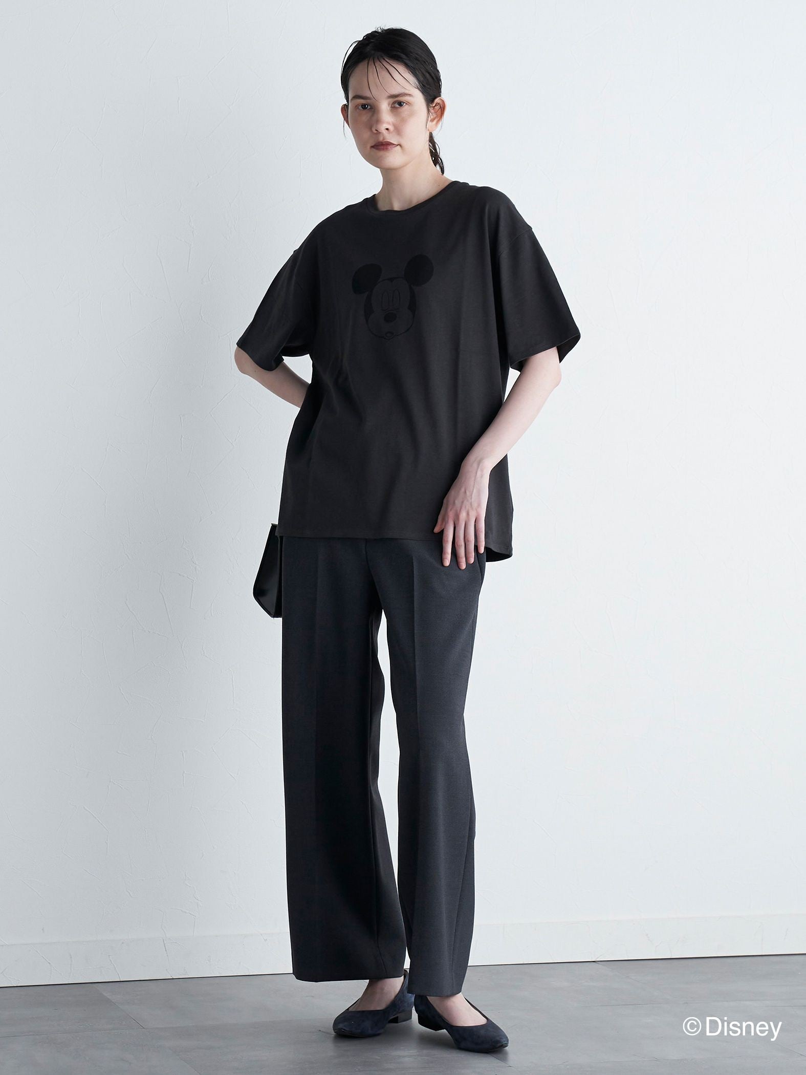 【BIOGRACE】ミッキーマウスTシャツ≪クローズアイ/洗濯機で洗える≫