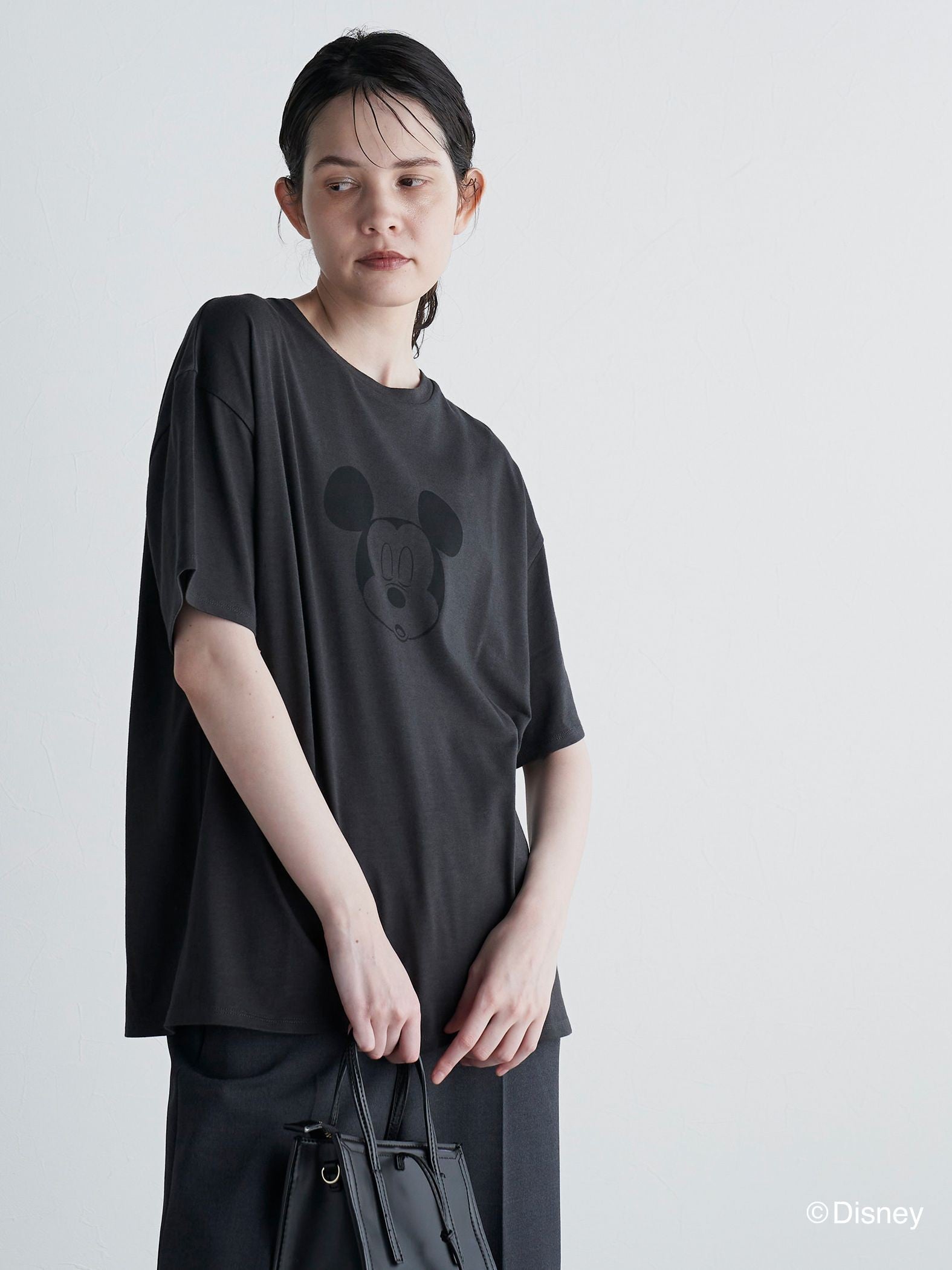 【BIOGRACE】ミッキーマウスTシャツ≪クローズアイ/洗濯機で洗える≫