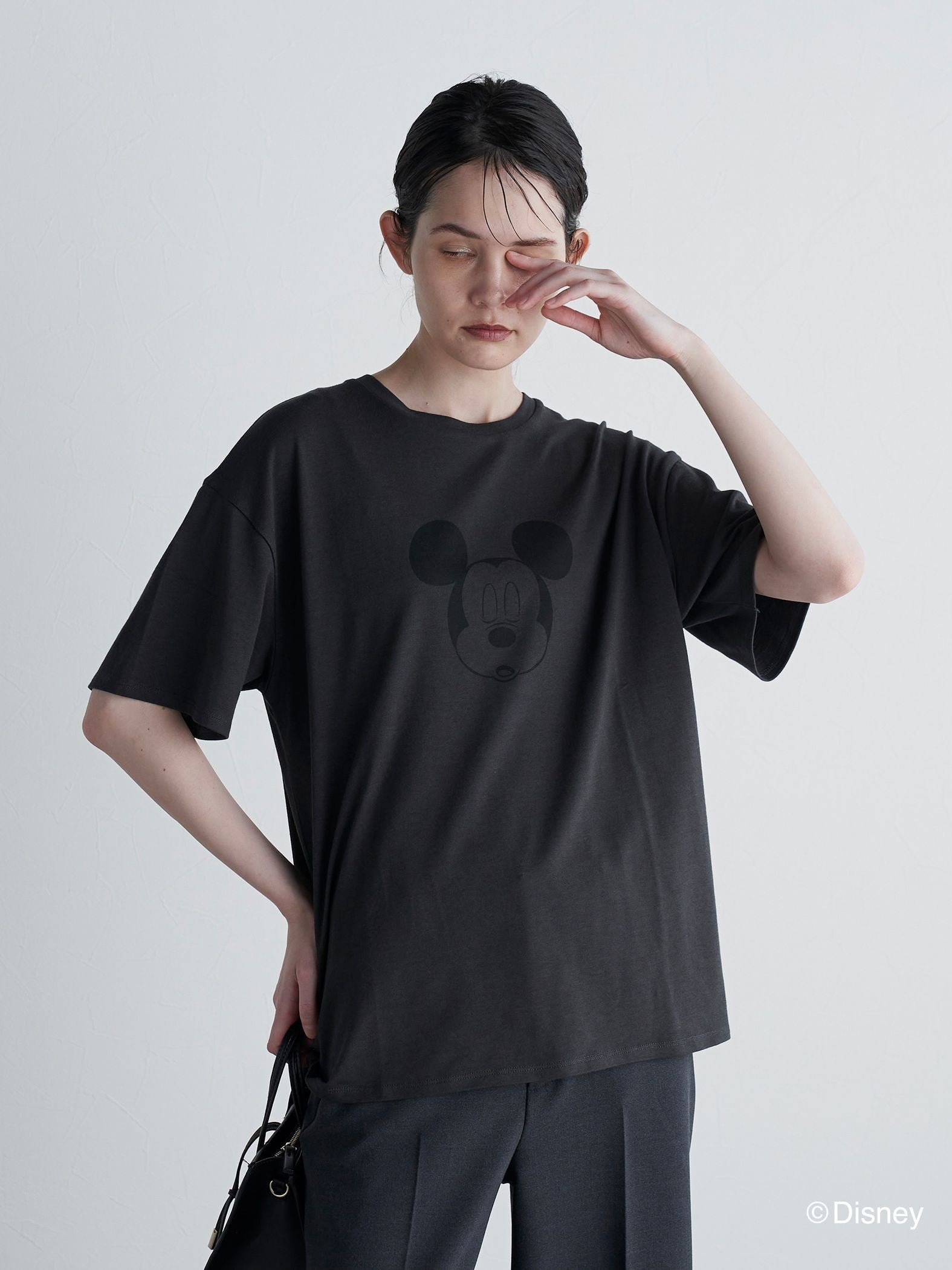 【BIOGRACE】ミッキーマウスTシャツ≪クローズアイ/洗濯機で洗える≫