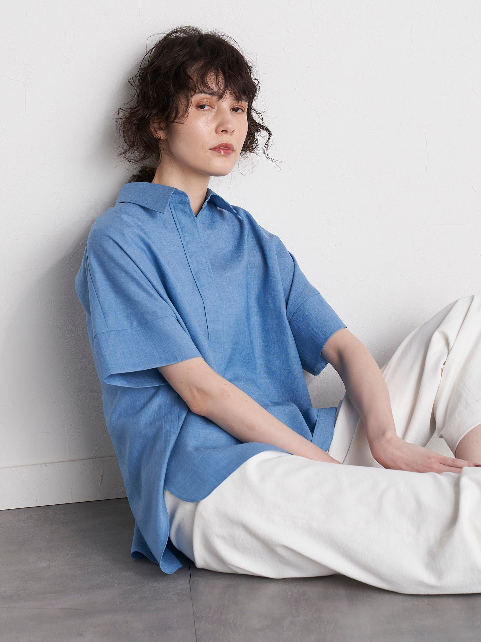 【大きいサイズ】【極】シワになりにくいファージュストレッチブラウス《吸湿速乾/洗濯機で洗える》