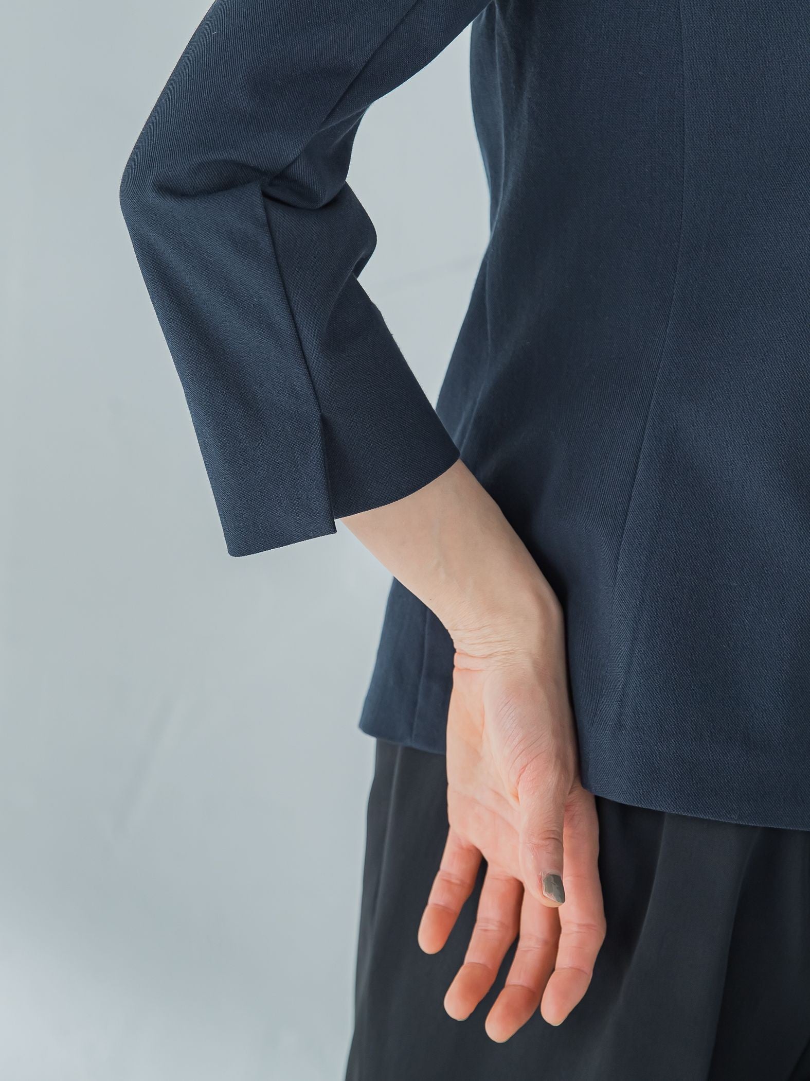 【Almight jacket】快適ノーカラージャケット≪接触冷感/透湿/ストレッチ/洗える≫
