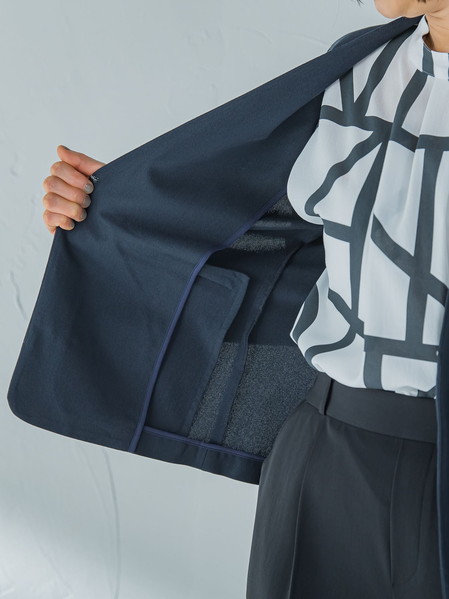 【Almight jacket】快適ノーカラージャケット≪接触冷感/透湿/ストレッチ/洗える≫