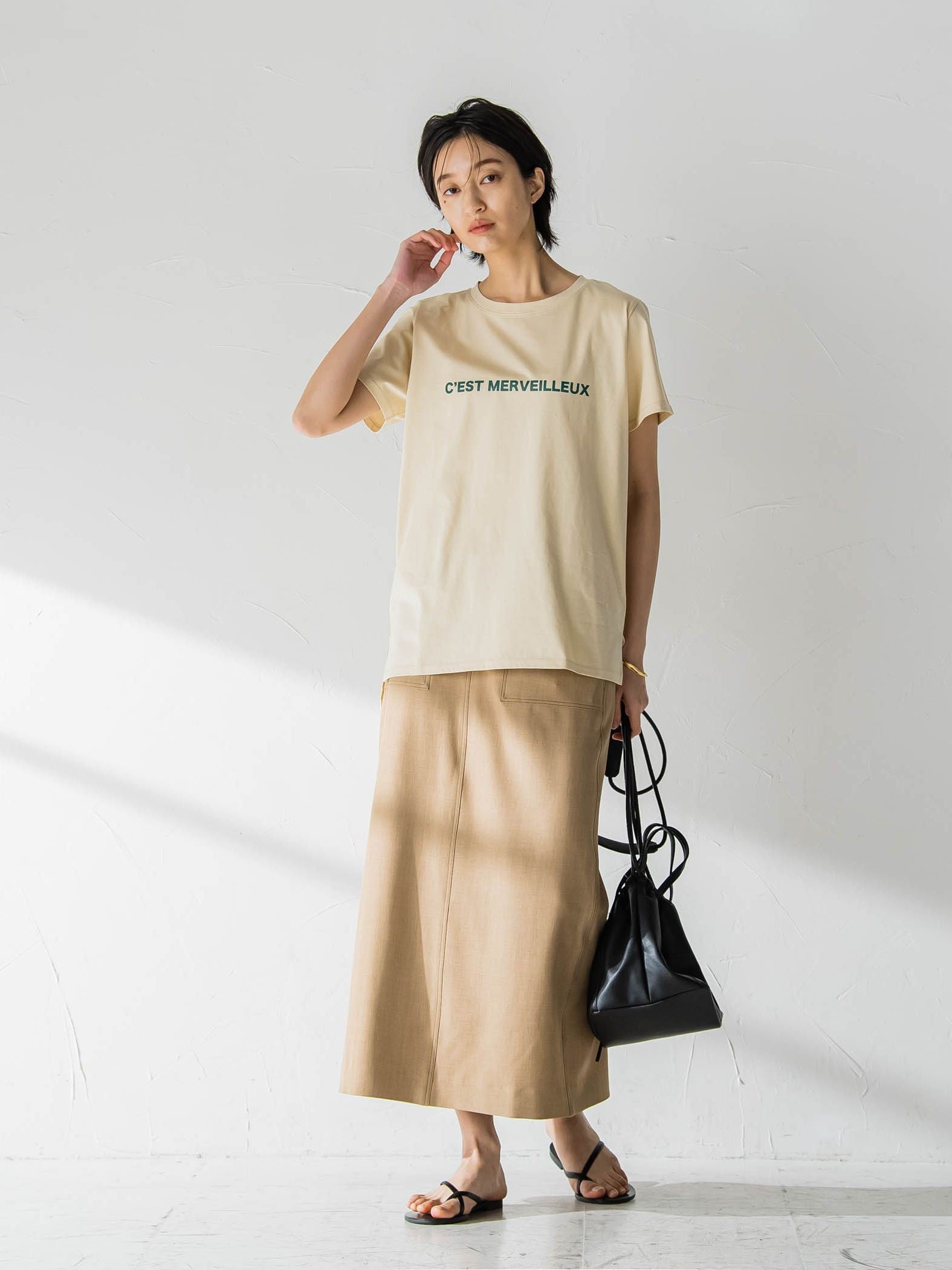 ロゴプリントベーシックTシャツ≪洗濯機で洗える≫