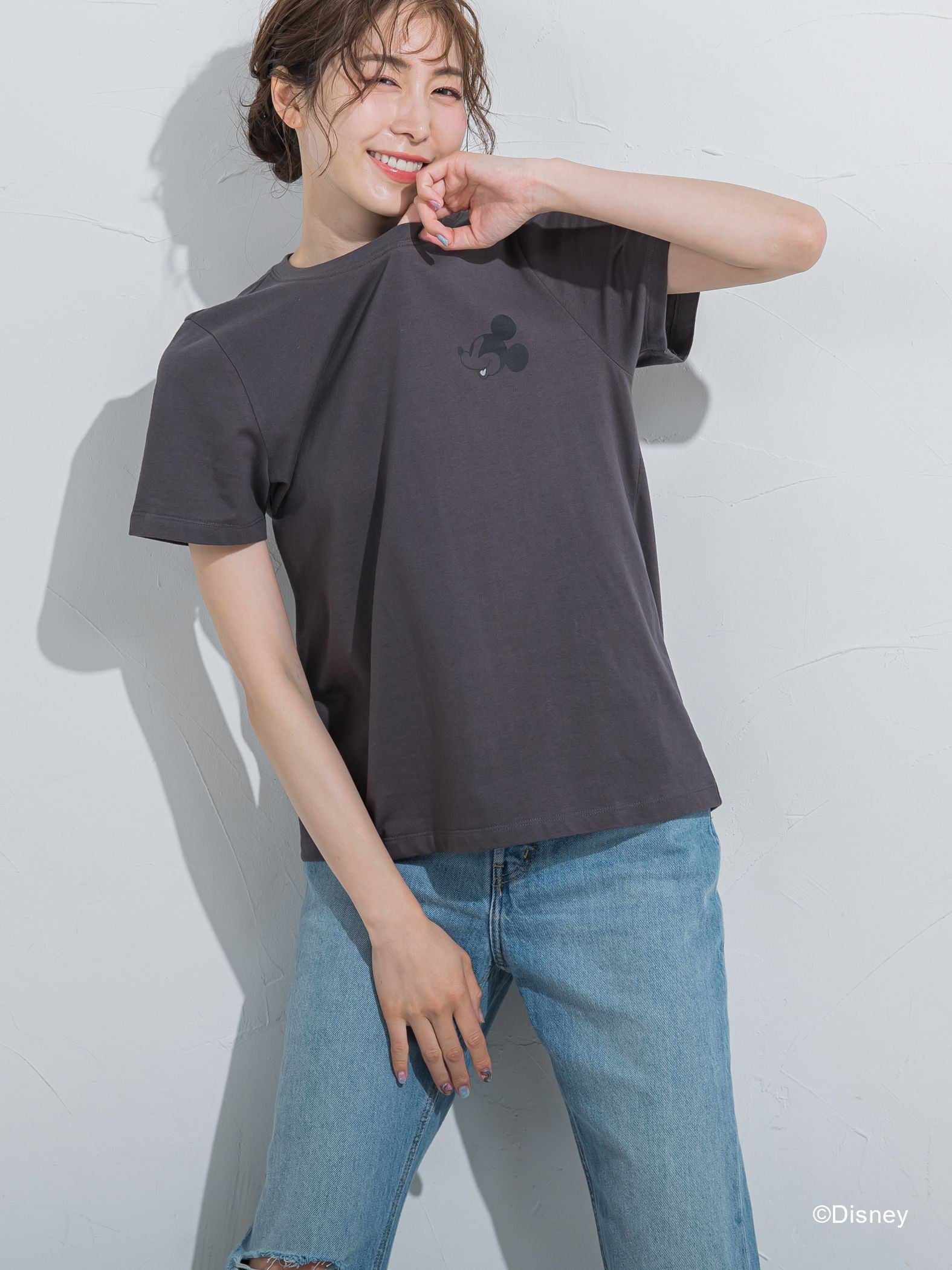 【DISNEY/ディズニー ミッキーマウス】MICKEYコンパクトサイズTシャツ《洗濯機で洗える》