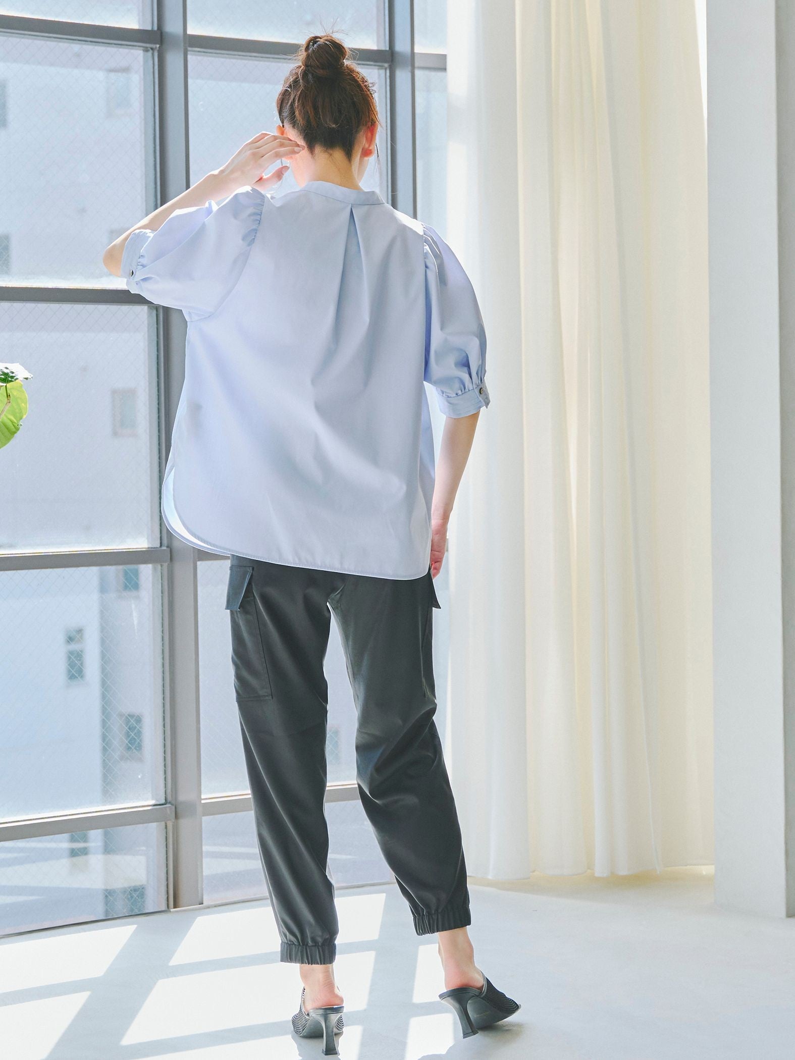 サテンカーゴパンツ≪洗濯機で洗える≫