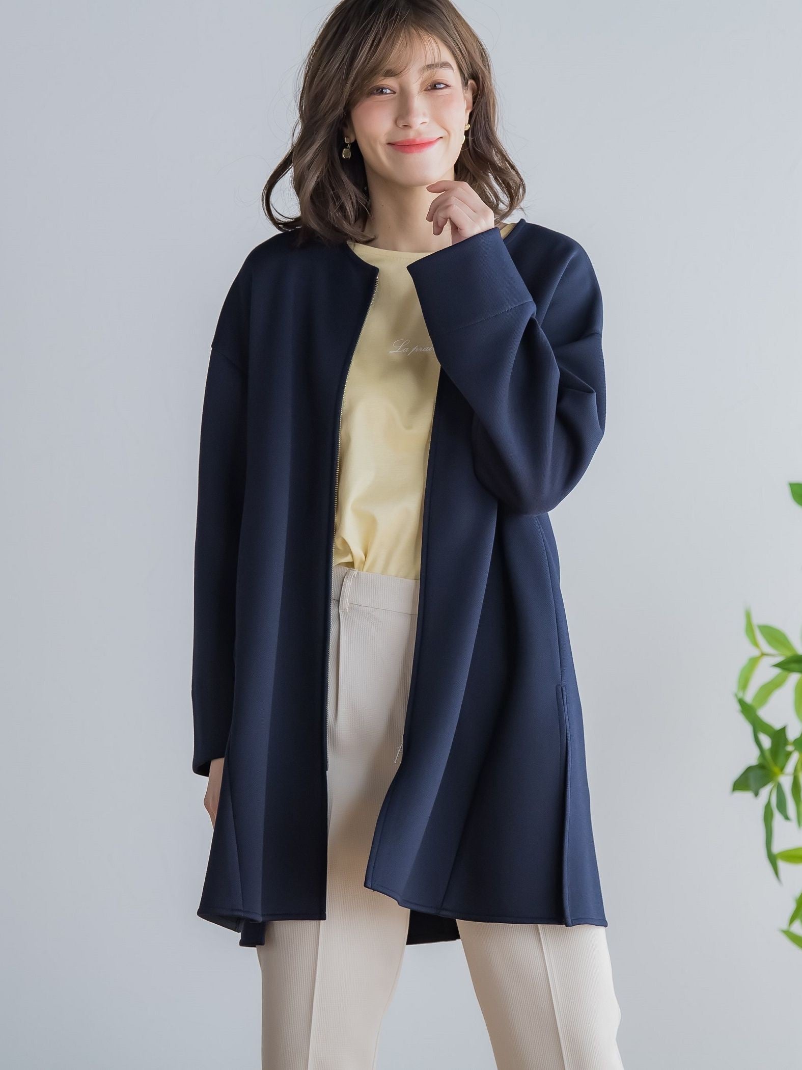 ふんわりカルゼノーカラーコート ≪手洗い可能≫
