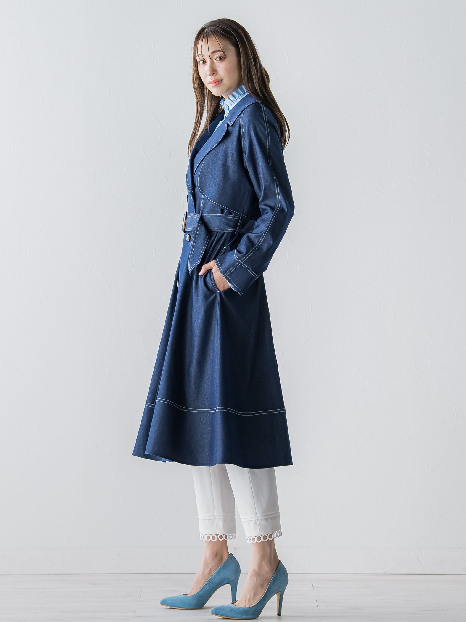 デニムシャンブレートレンチコート