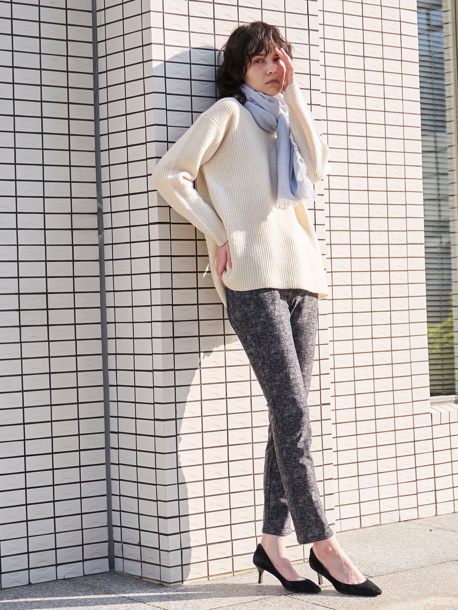 ツィードハイテンション起毛パンツ≪洗濯機で洗える≫