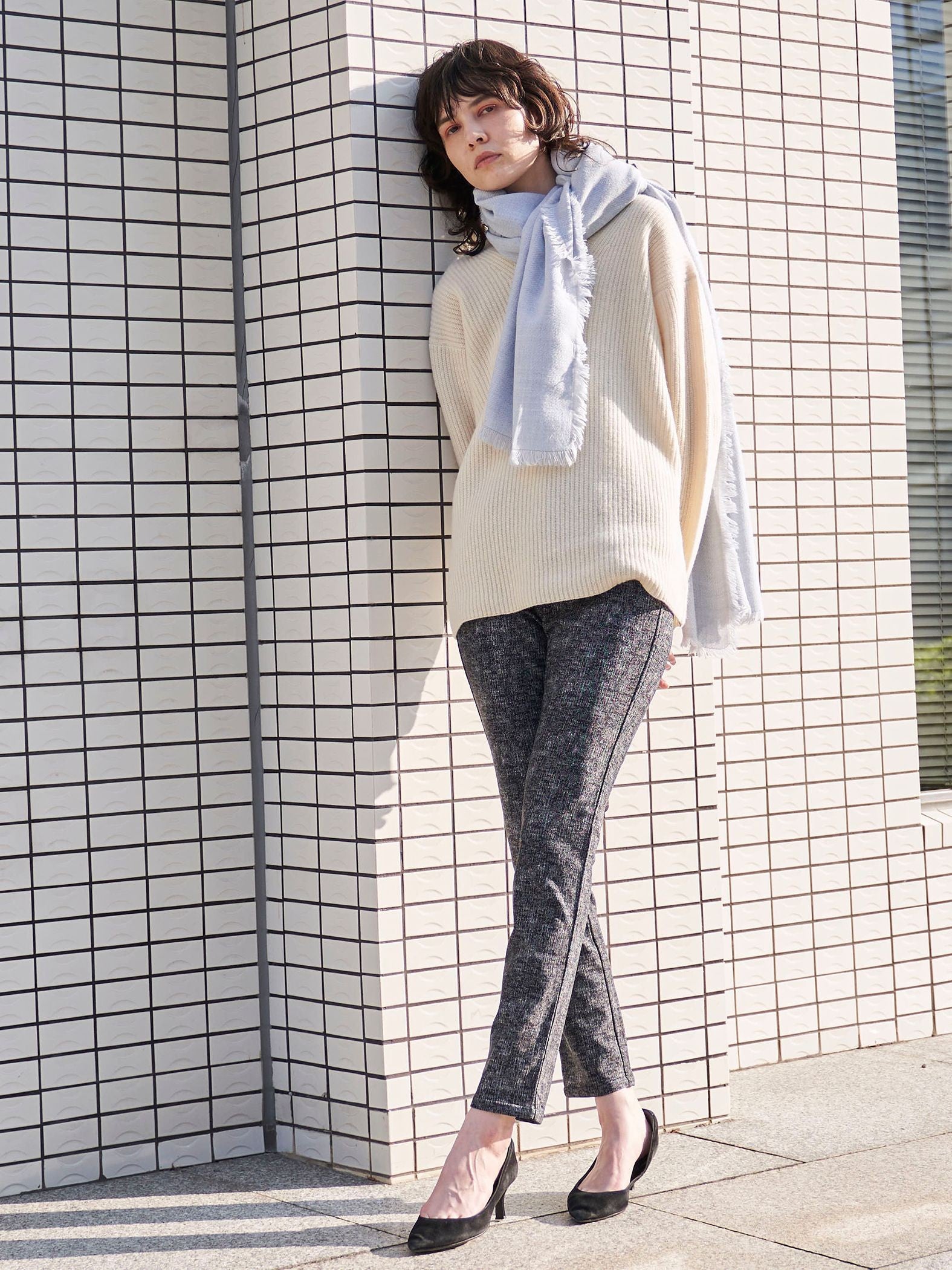 ツィードハイテンション起毛パンツ≪洗濯機で洗える≫