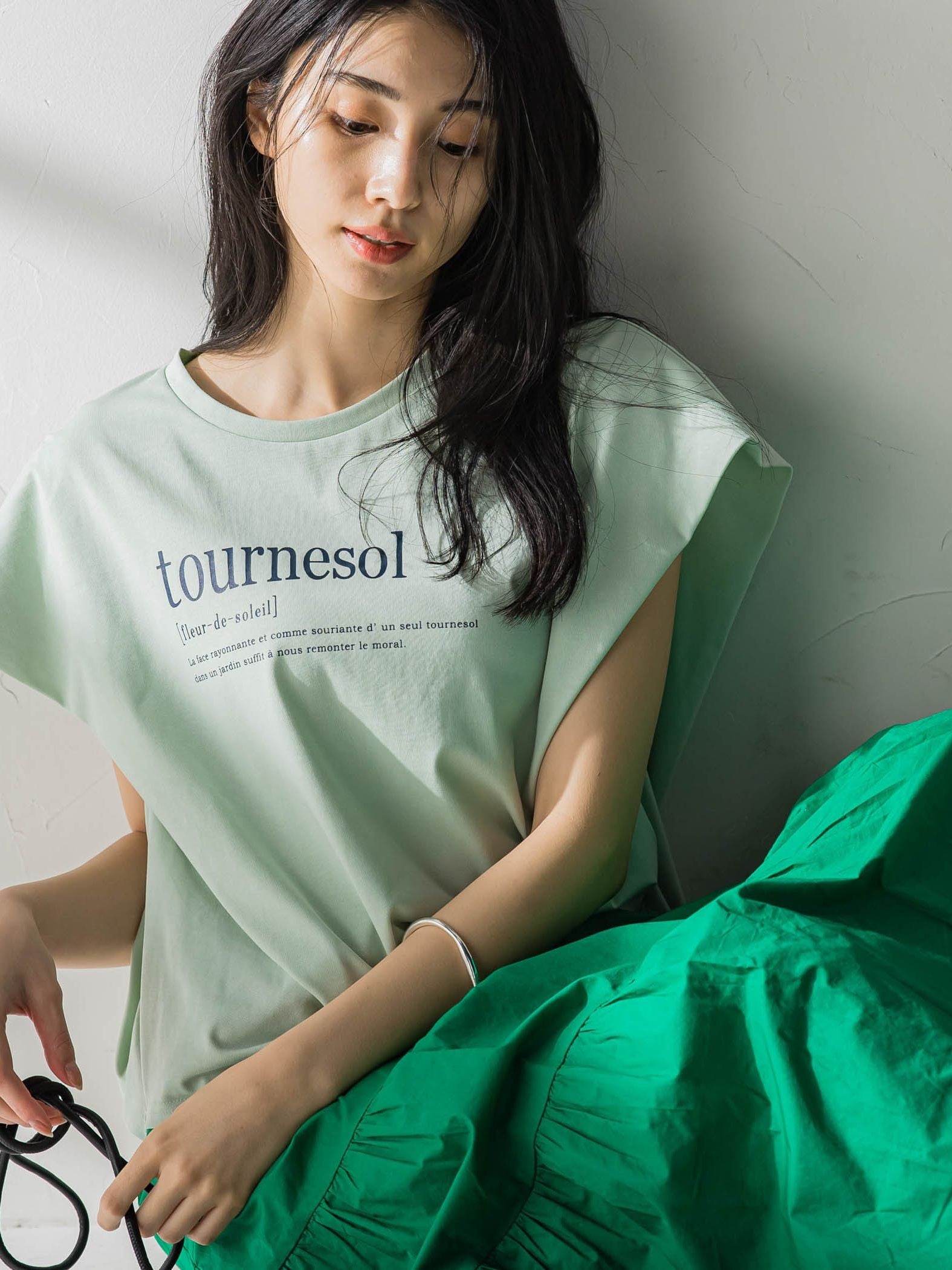 プレーティングタックプリントTシャツ≪洗濯機で洗える≫