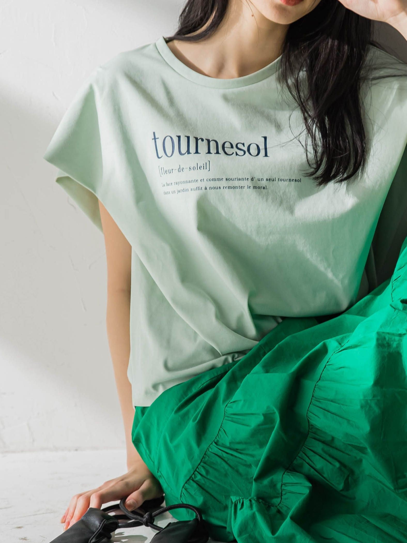 プレーティングタックプリントTシャツ≪洗濯機で洗える≫