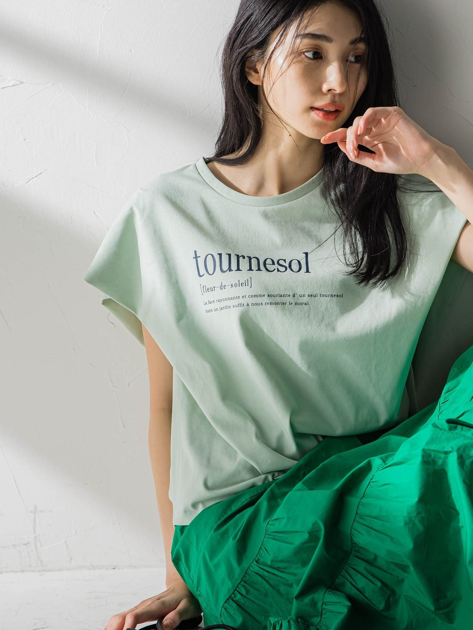 プレーティングタックプリントTシャツ≪洗濯機で洗える≫