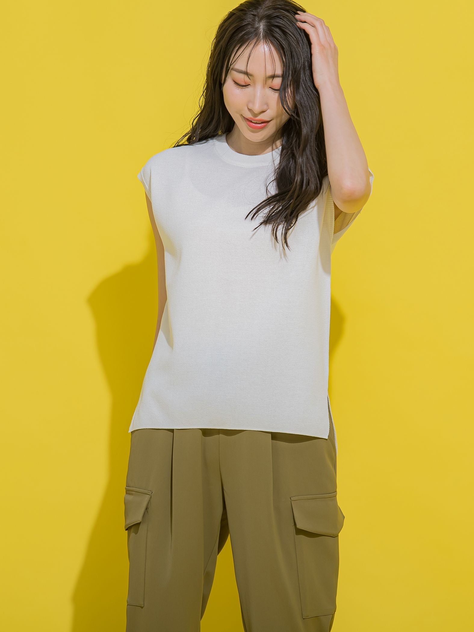【ビッキー定番/新色登場!これからの夏に大活躍】麻タッチプルオーバー《手洗い可能》