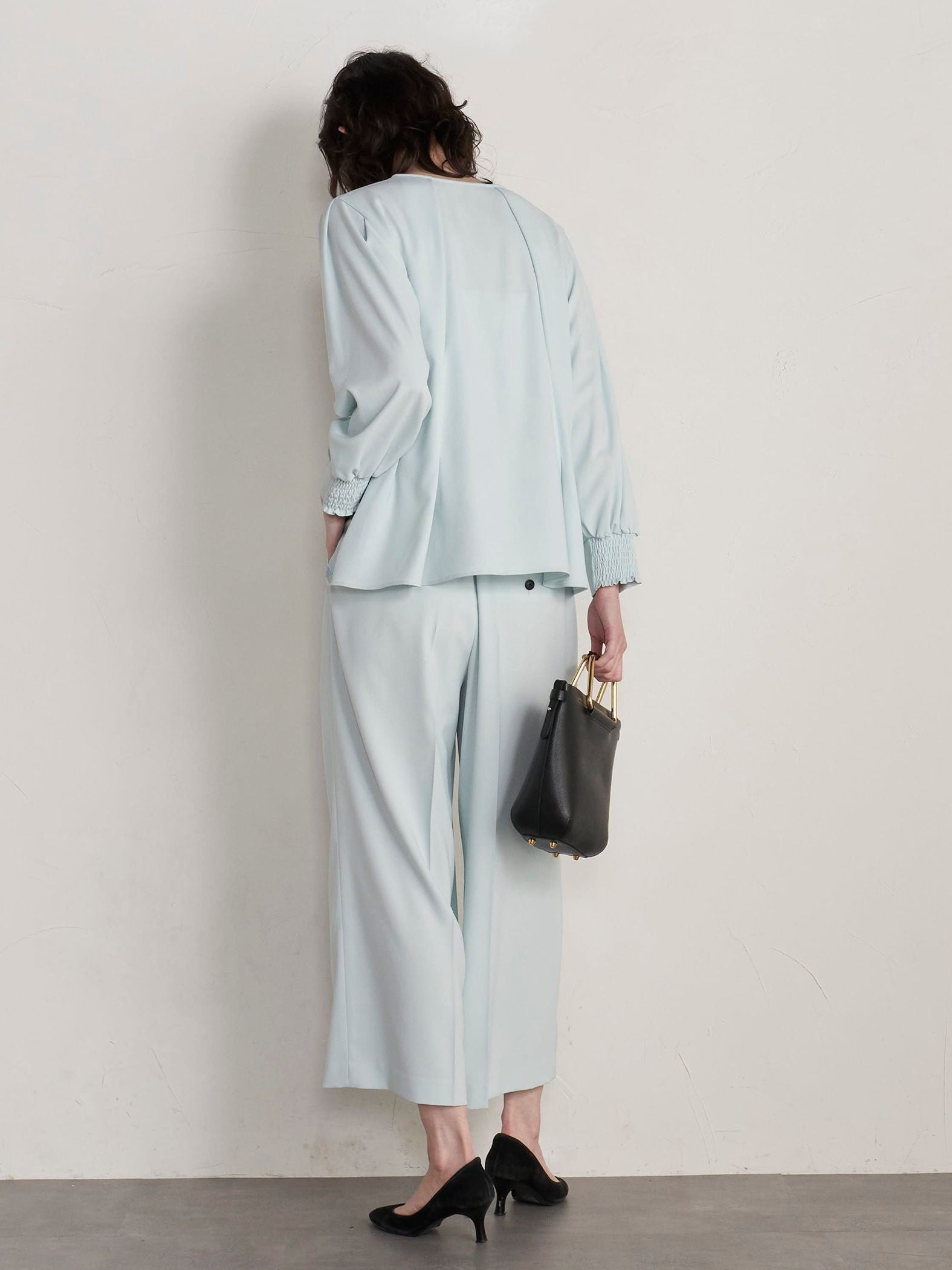 【大きいサイズ】【ECOBLUE】ストレッチブラウス≪洗濯機で洗える≫