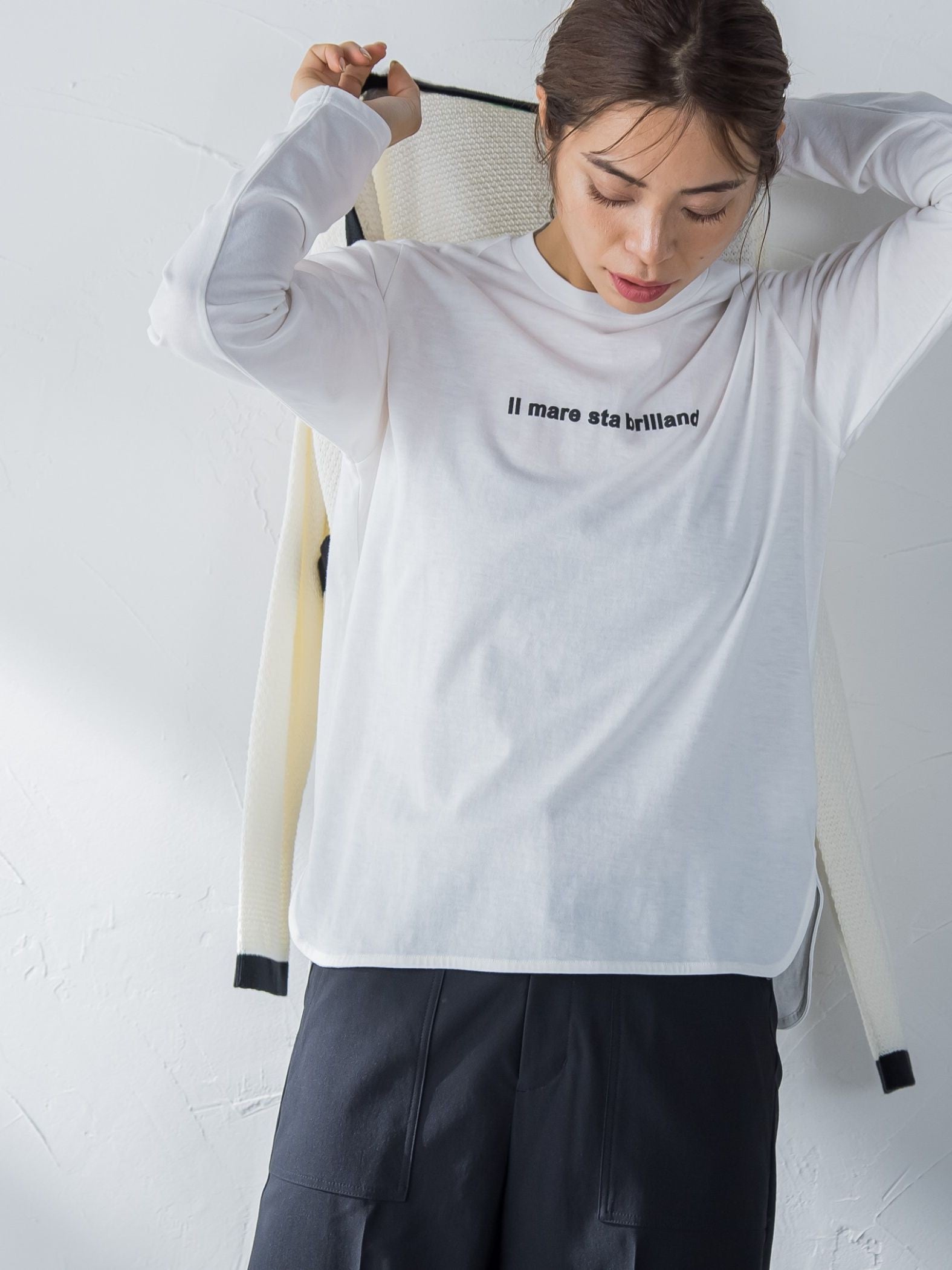 ロゴプリントロングTシャツ≪洗濯機で洗える≫