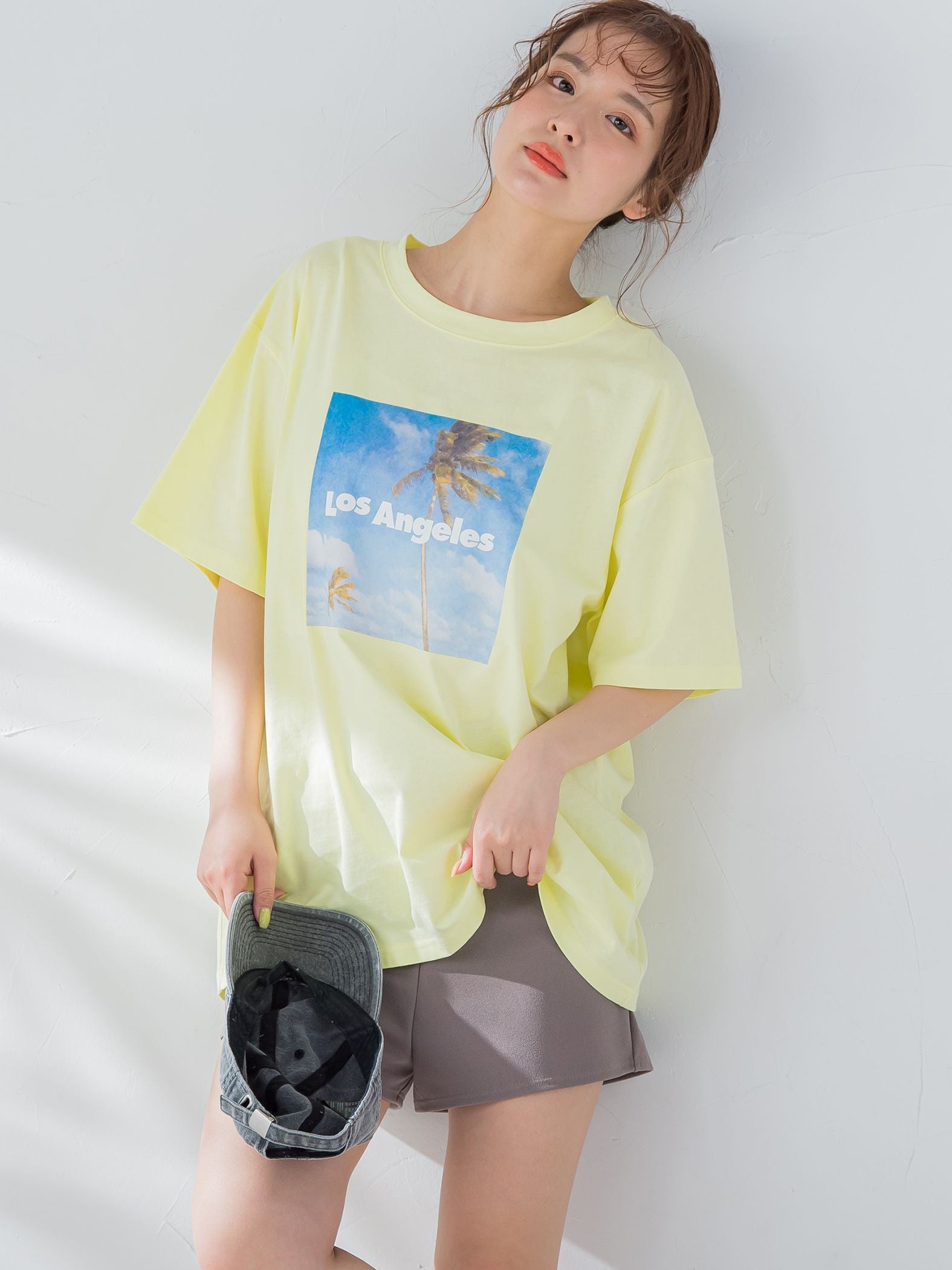 【畔勝遥さんコラボ商品】《unisex》Palm treeフォトプリントTシャツ《洗濯機で洗える》