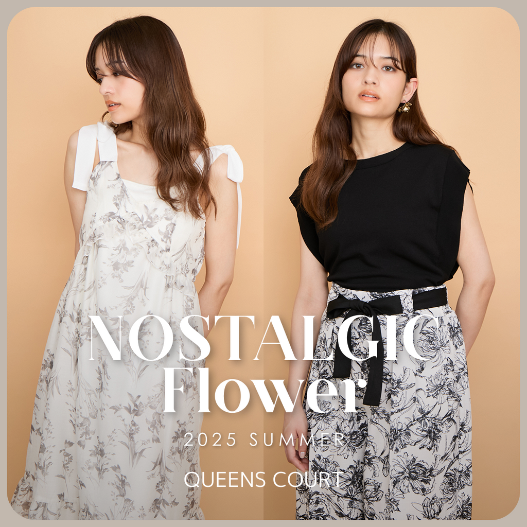QUEENS COURT レース切り替えノースリフラワーワンピース クイーンズコート QUEENS COURT レース切り替えノースリフラワー