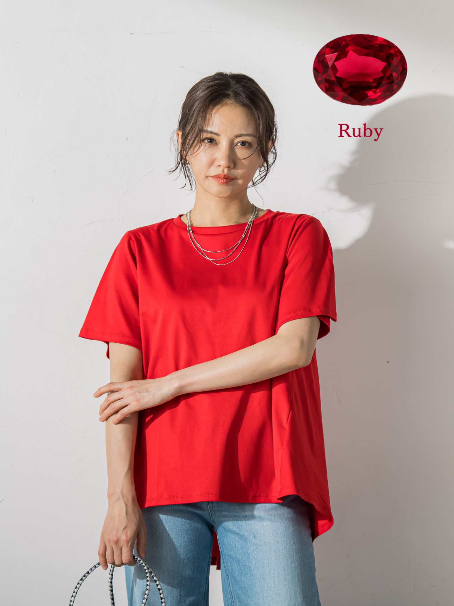 【WEB限定】≪気分で選べる12色展開！≫ジュエリーカラーカットソー