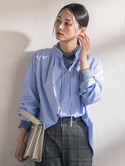 コットンフリルカラーブラウス