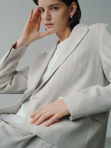 【カタログ掲載】クラシックポリリネンヘリンボンジャケット