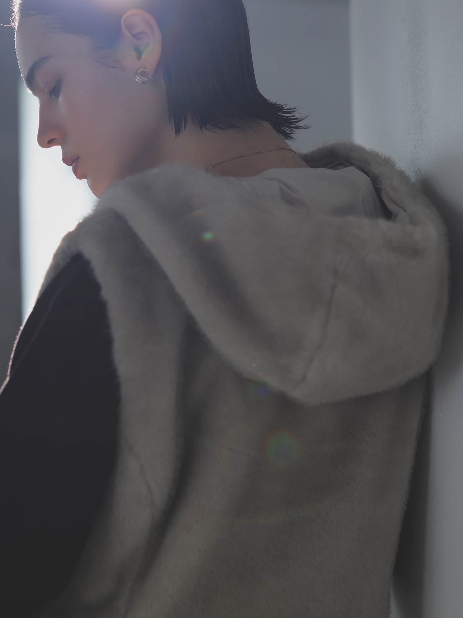 【カタログ掲載】袖ボタンクルーネックニット ≪手洗い可能≫